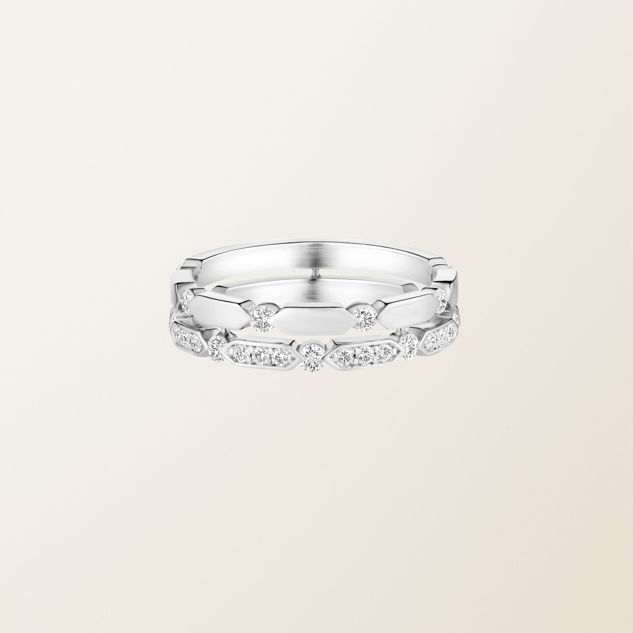 Bague Or blanc 18 cts Diamant MET Duo M