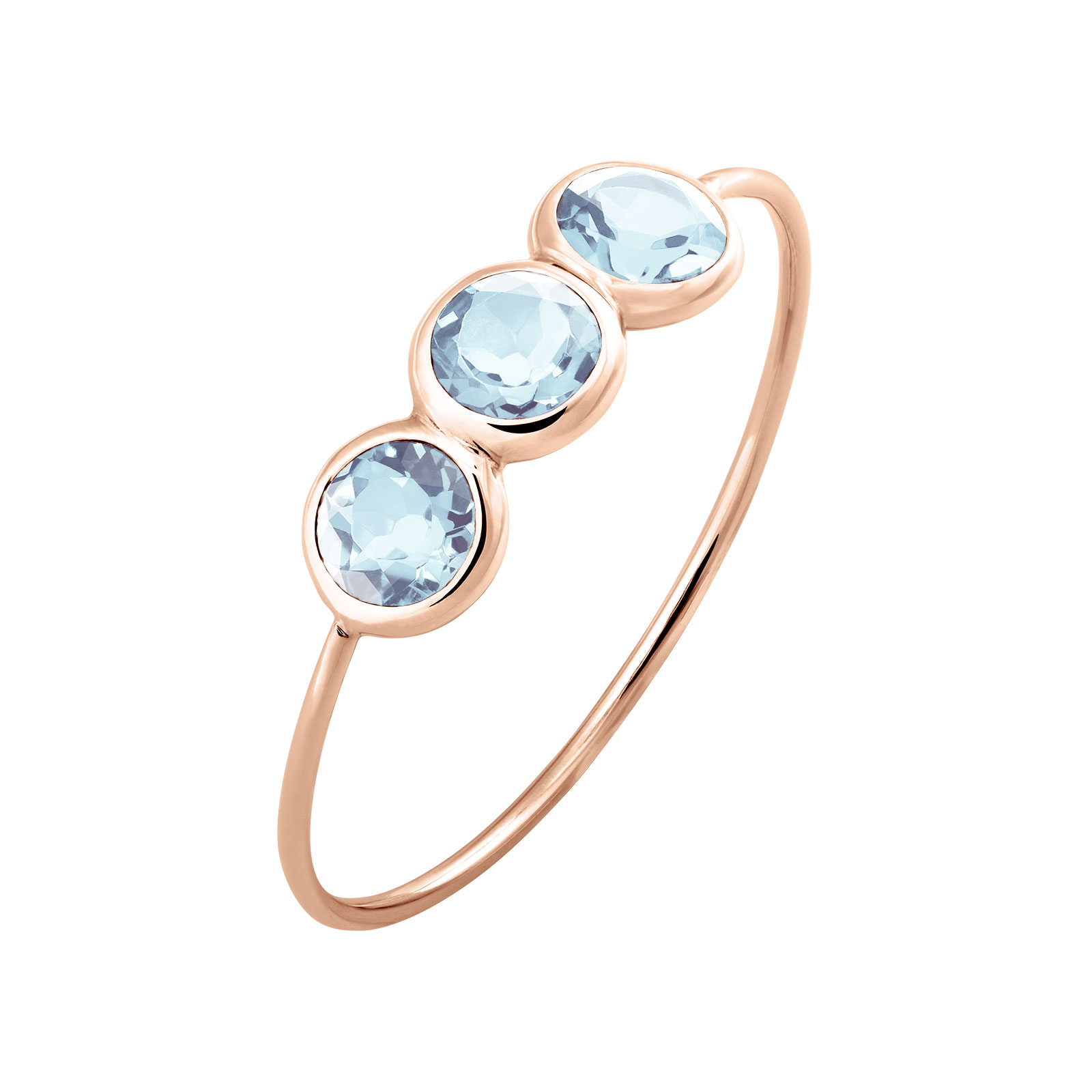 Bague Or rose Aigue-marine Gemmyorama Trio 1