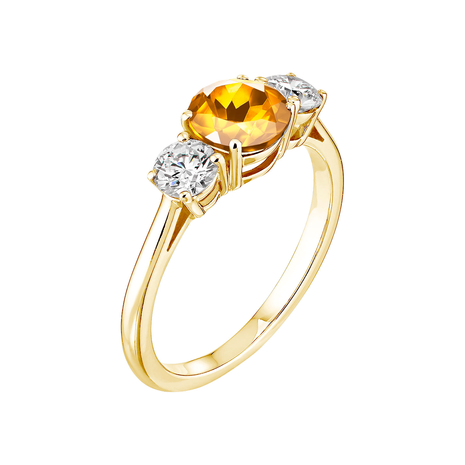 Bague Or jaune Citrine Lady Duo 1