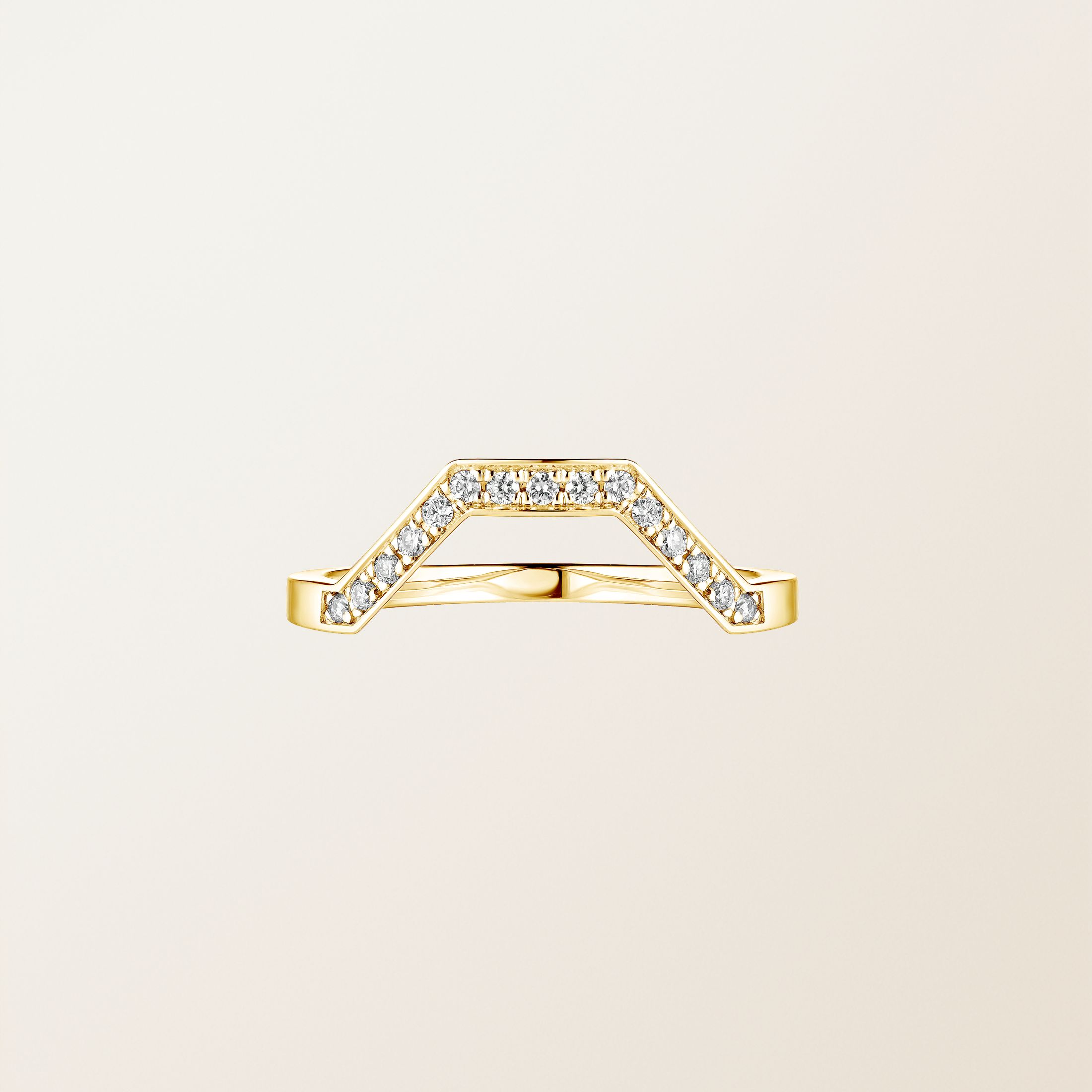 Bague Or jaune 18 cts Diamant Art Déco 6 mm