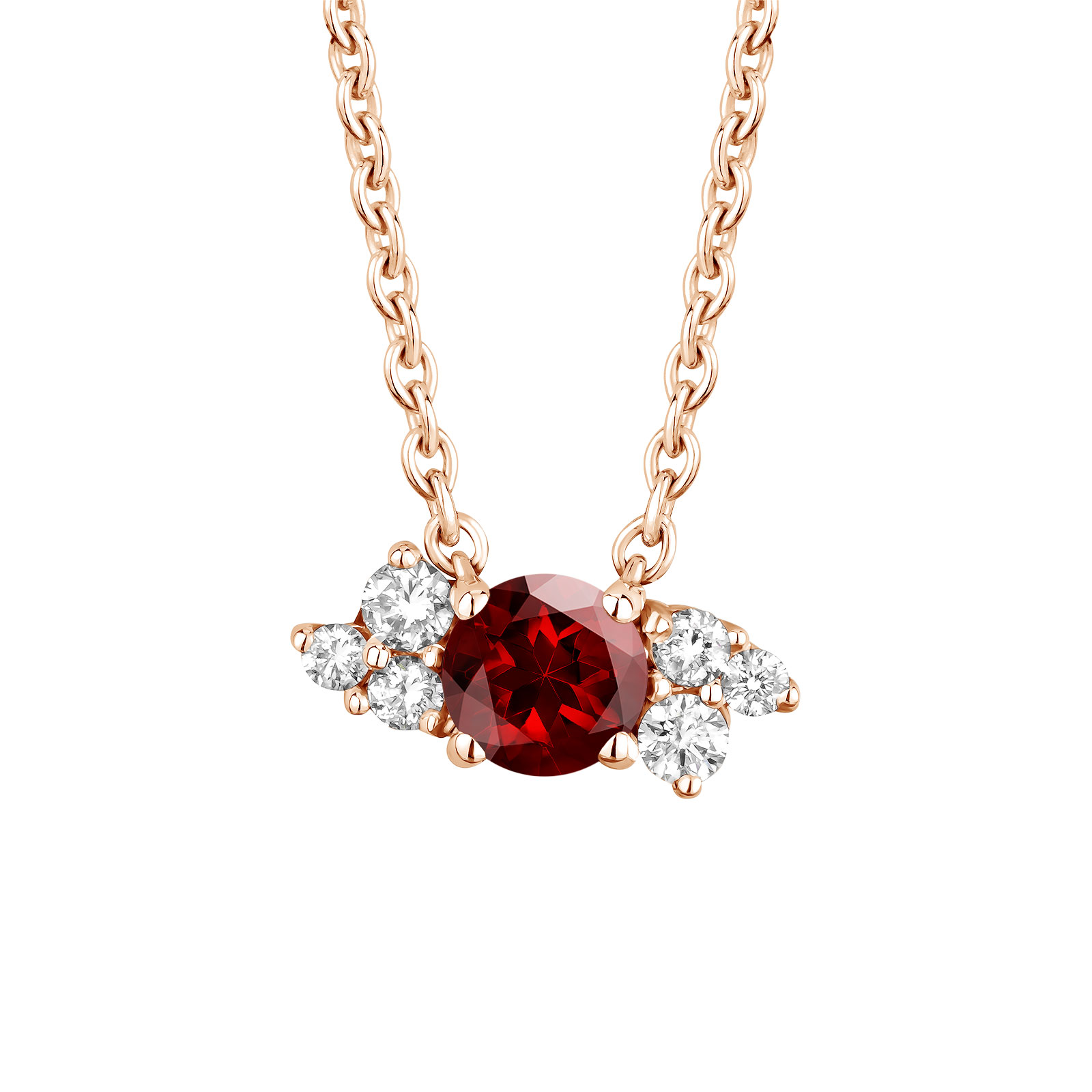 Pendentif Or rose Grenat et diamants Baby EverBloom 1