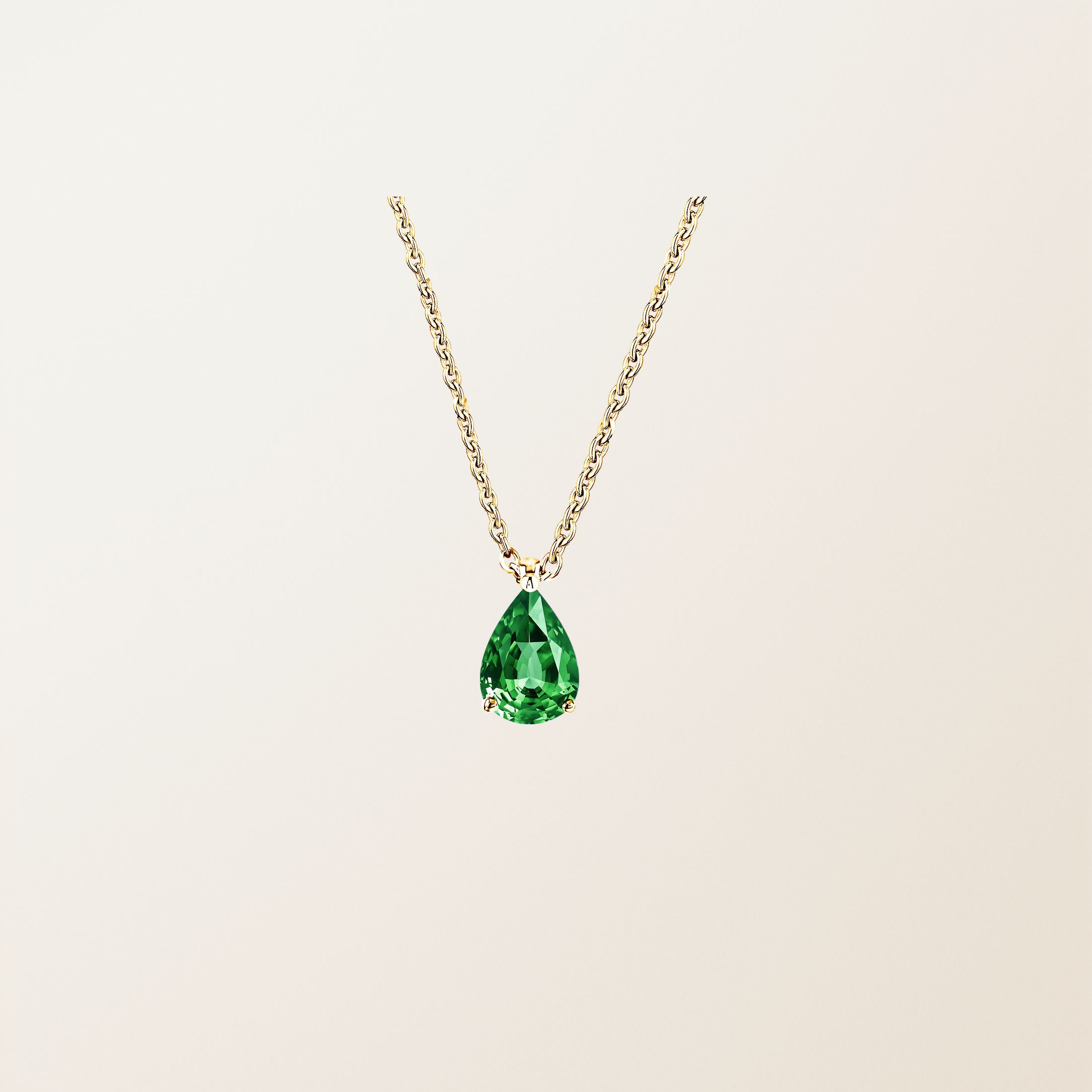 Pendentif Or jaune 18 cts Tsavorite Lady Poire M