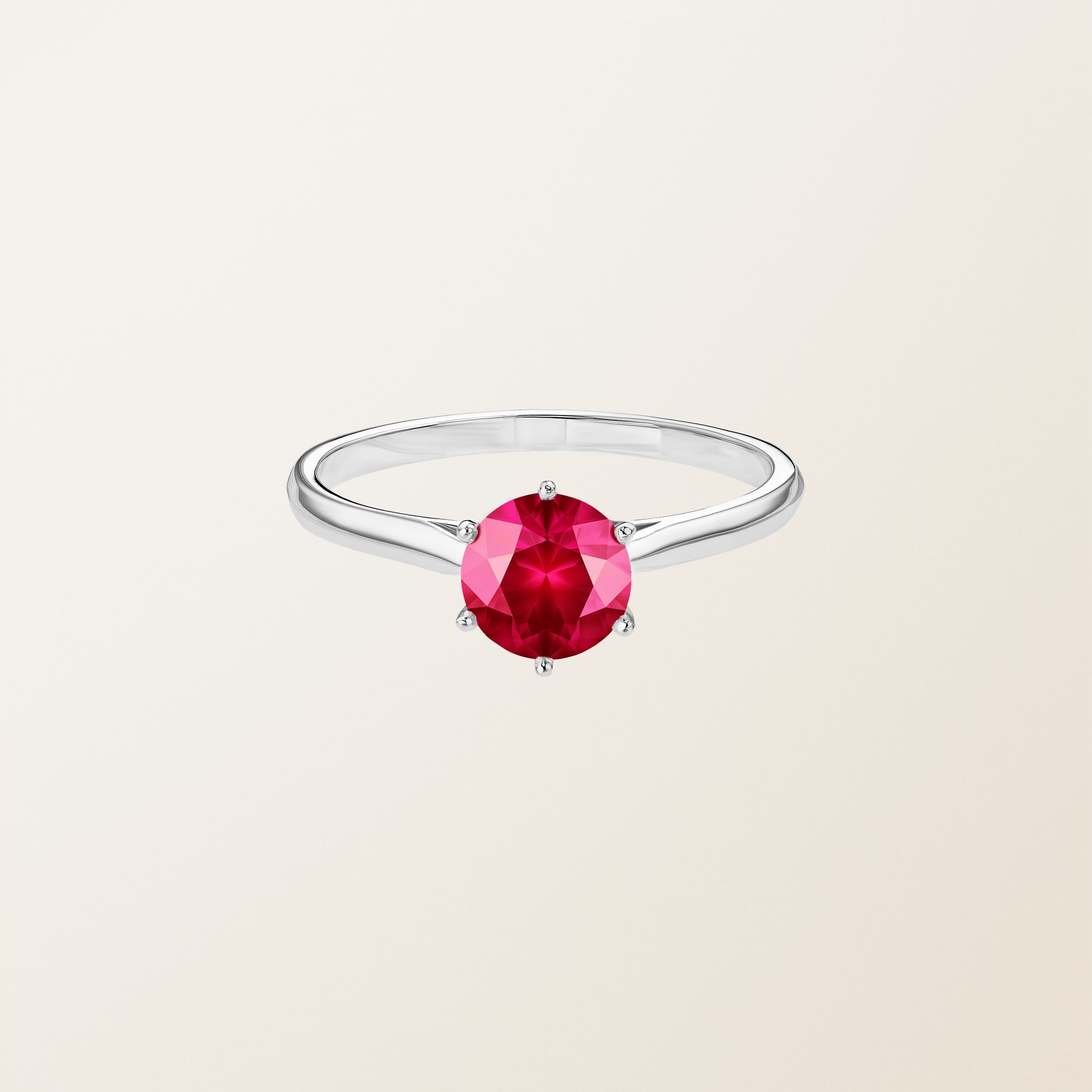 Bague Or blanc 18 cts Rubis Lady