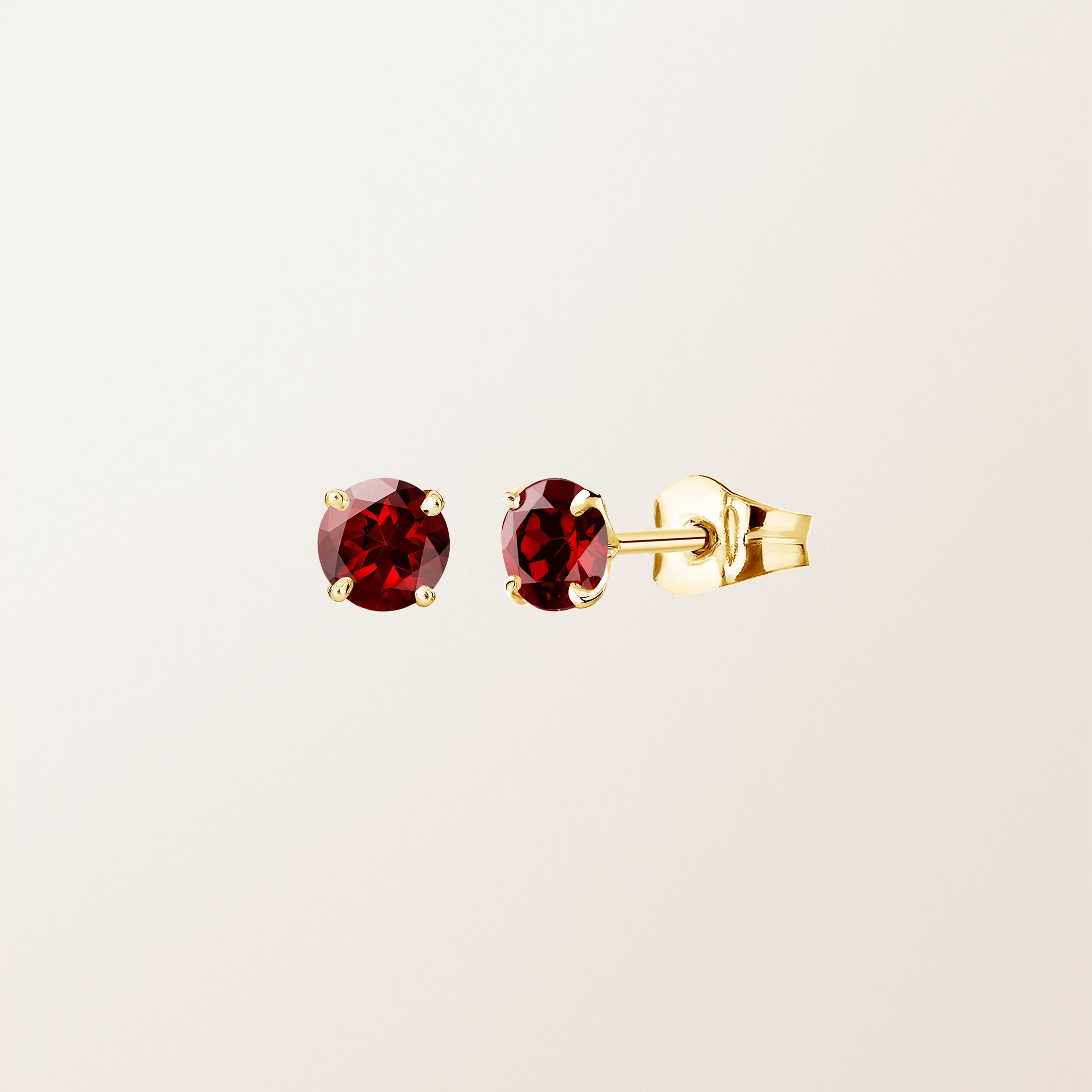 Boucles d'oreilles Or jaune 18 cts Grenat Lady XL