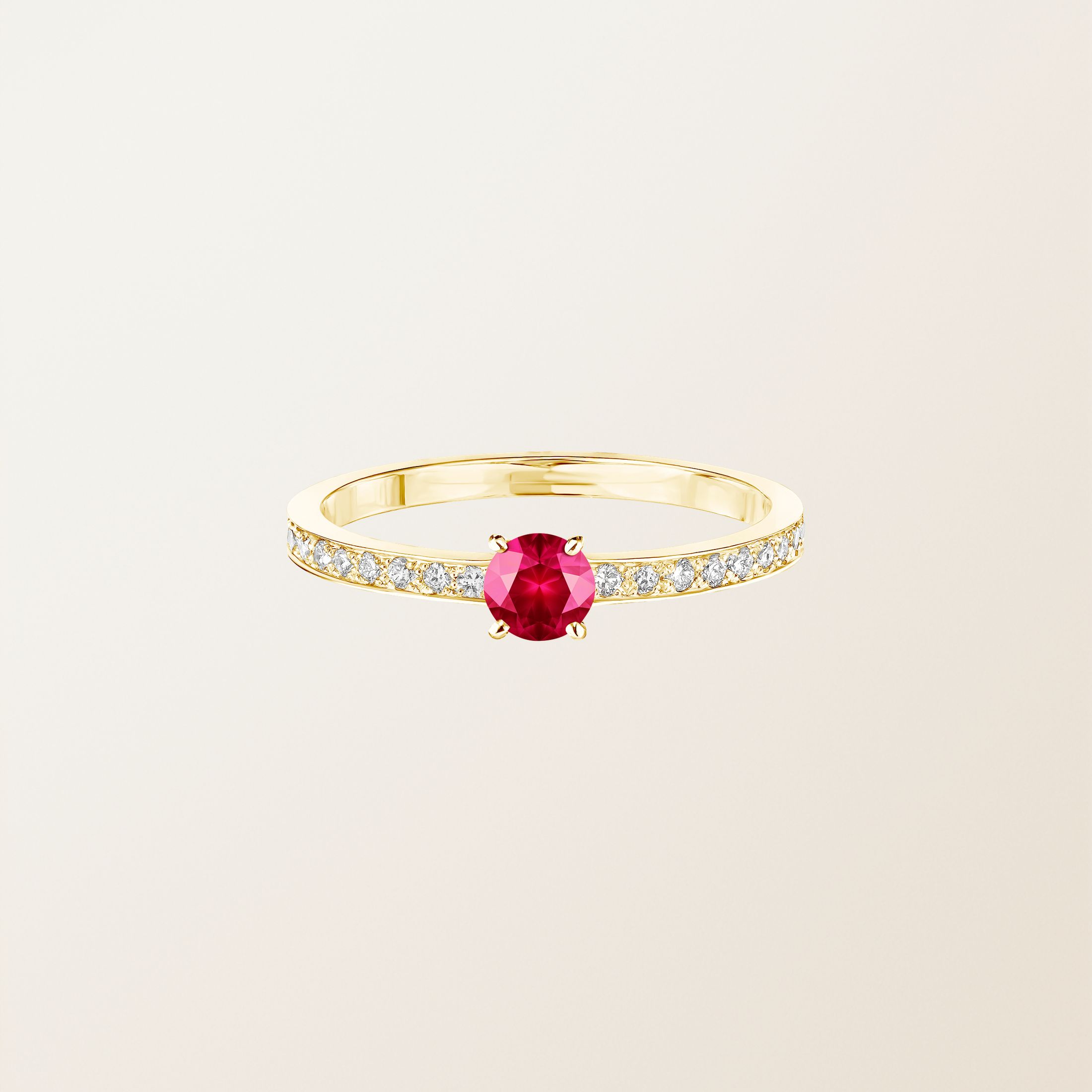 Bague Or jaune 18 cts Rubis Milady