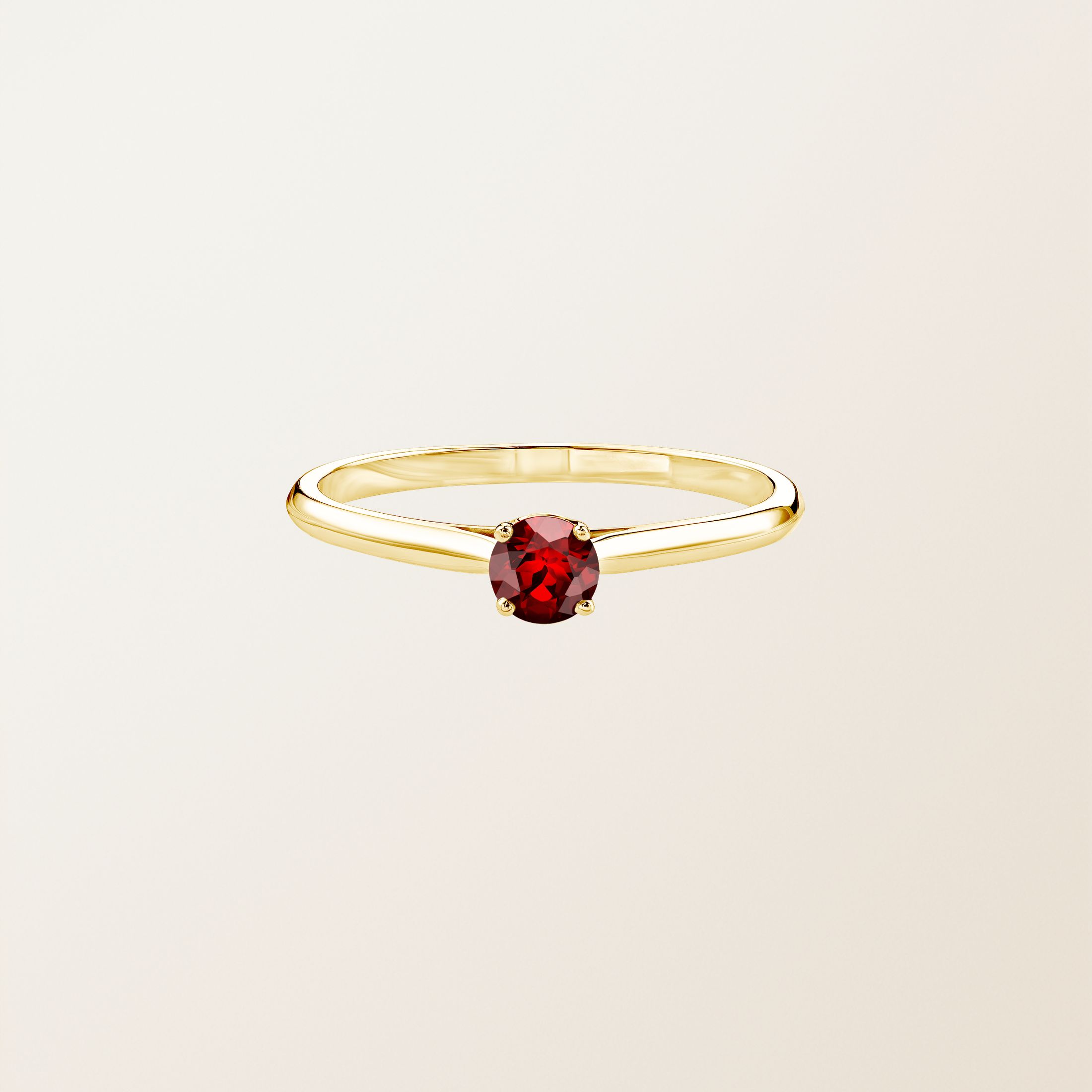 Bague Or jaune 18 cts Grenat Baby Lady