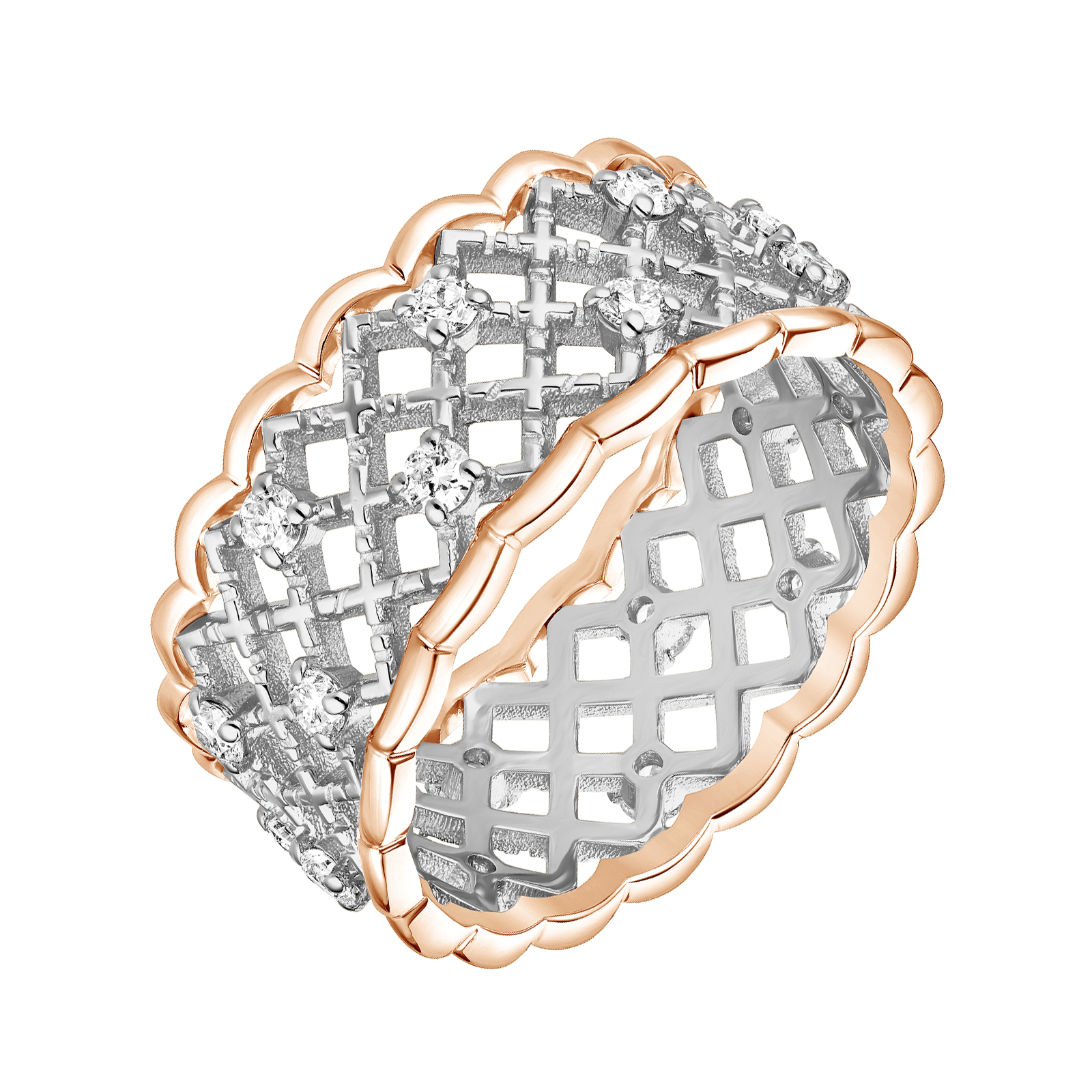 Bague Or blanc et rose Diamant RétroMilano Uno 1