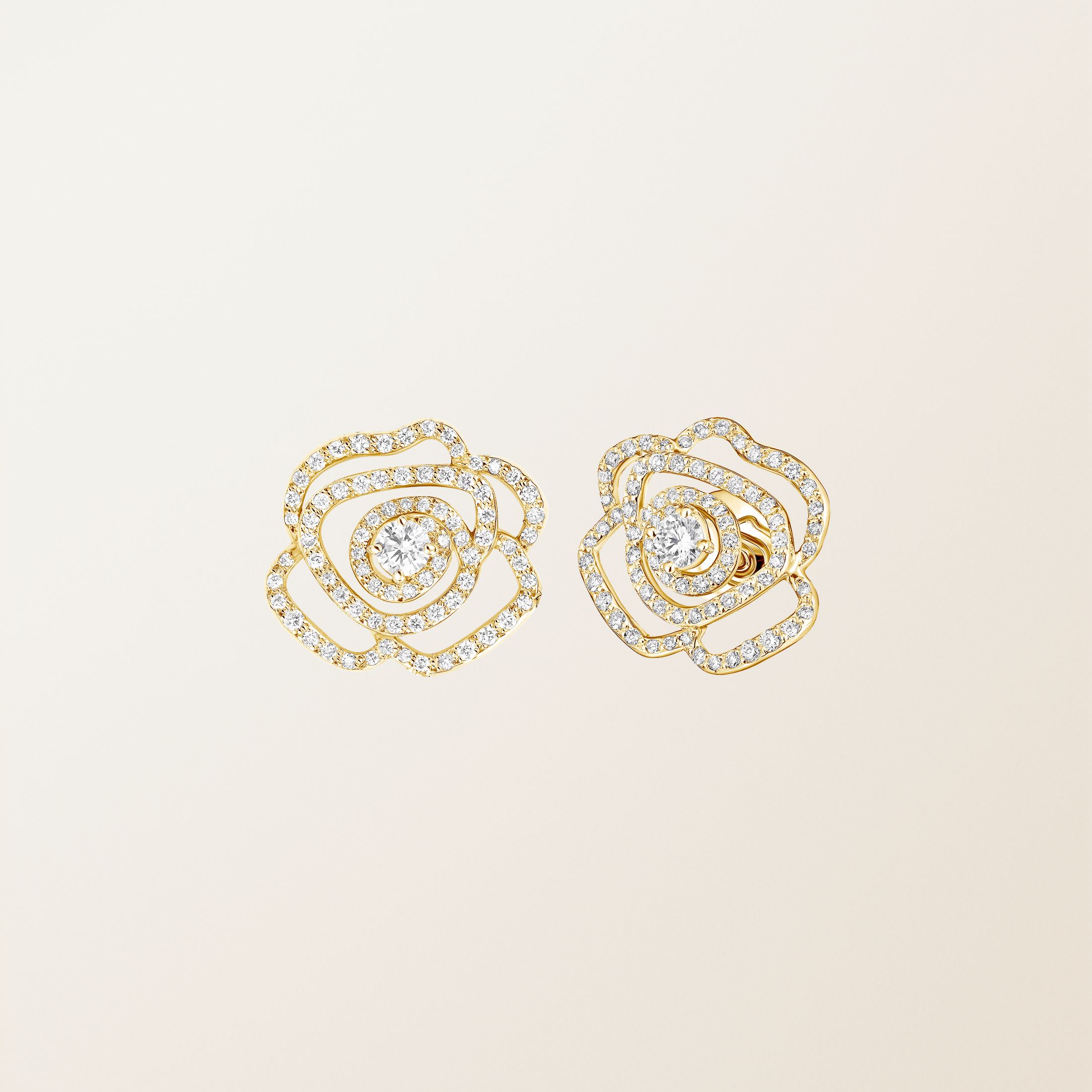 Boucles d'oreilles Or jaune 18 cts Diamant PrimaRosa Alta