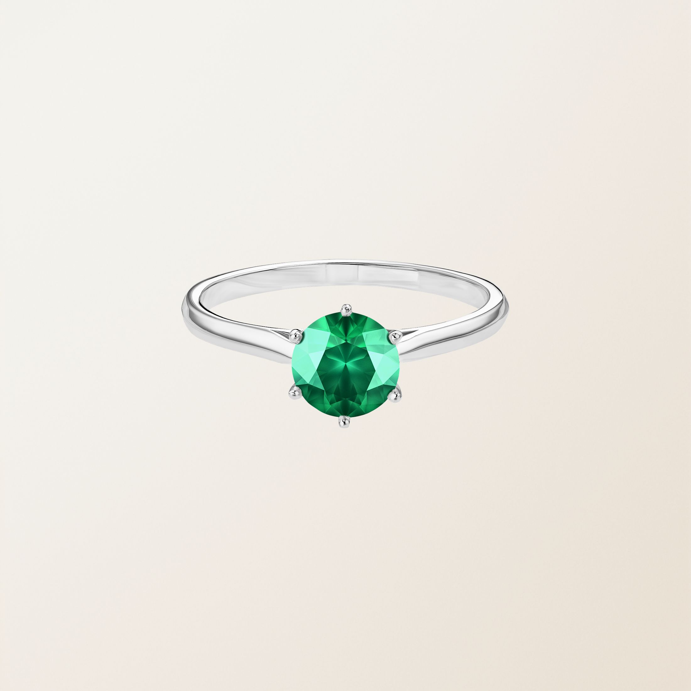 Bague Or blanc 18 cts Emeraude Lady