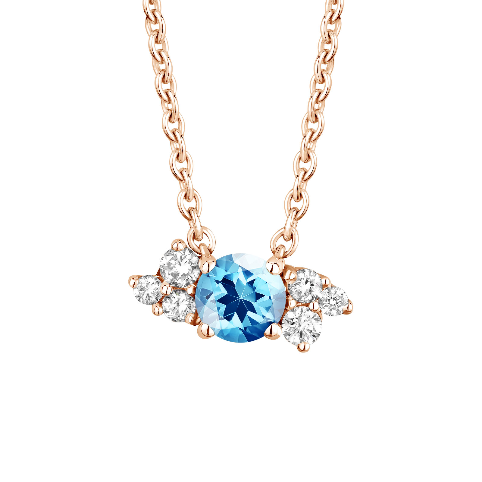 Pendentif Or rose Topaze et diamants Baby EverBloom 1