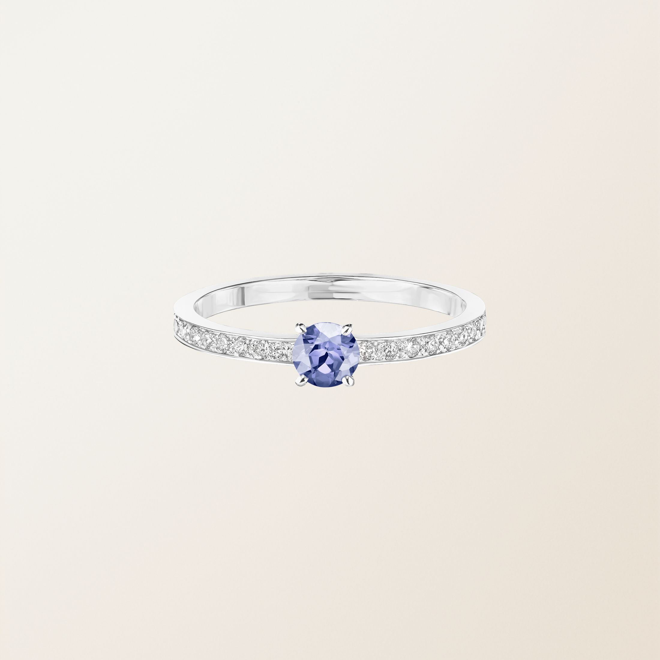 Bague Or blanc 18 cts Tanzanite Milady