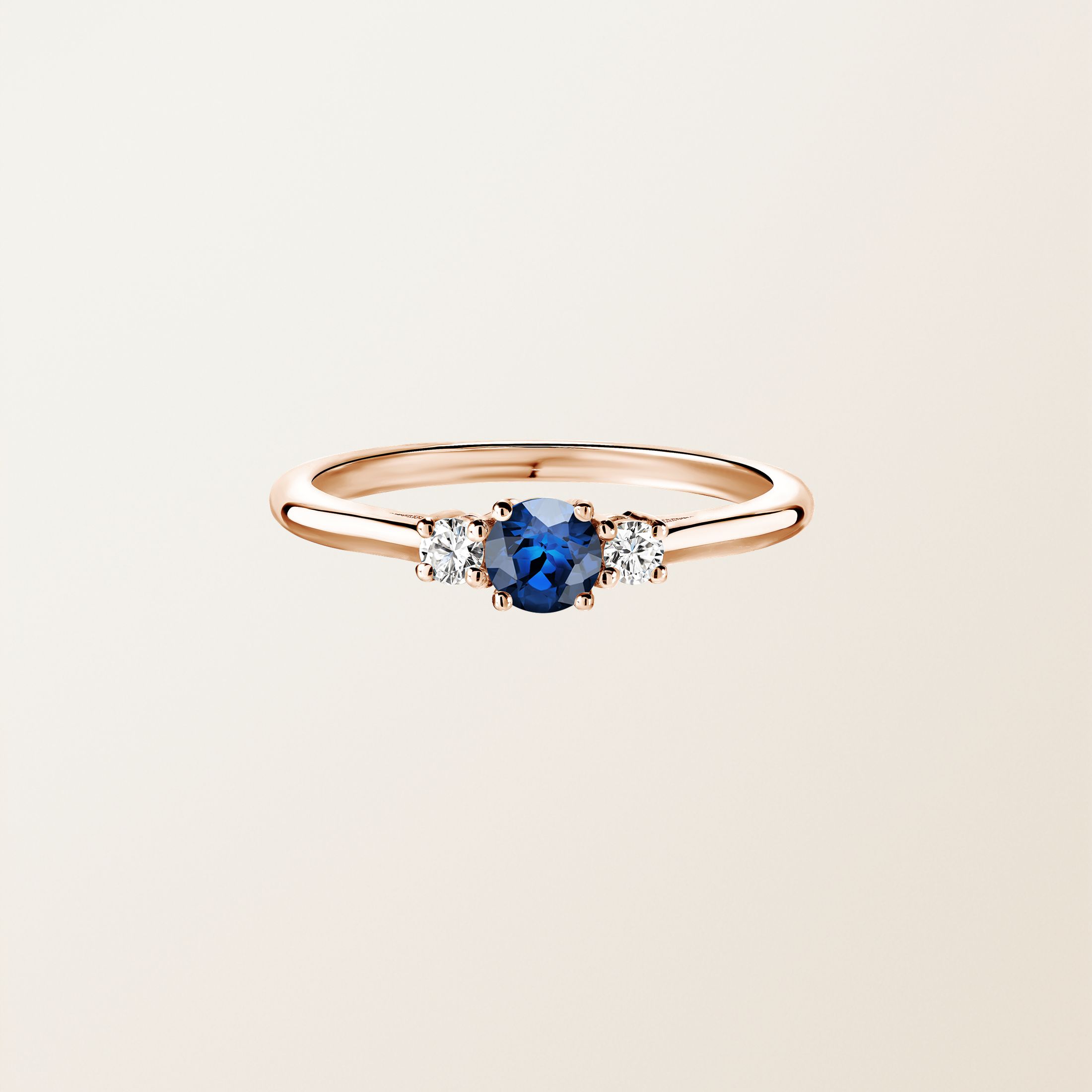 Bague Or rose 18 cts Saphir Baby Lady Duo