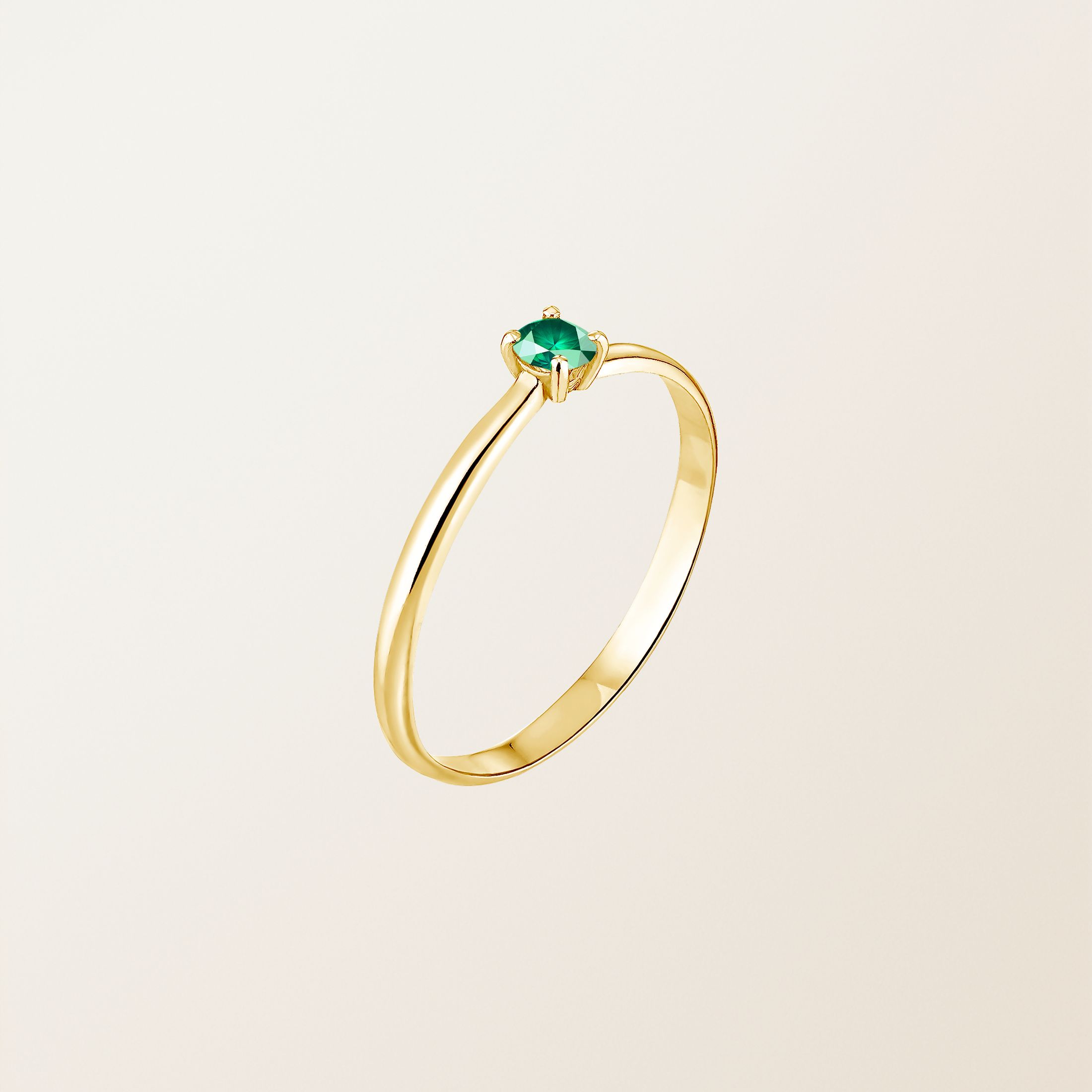 Ring 18K Gelbgold Smaragdgrün Mini Lady