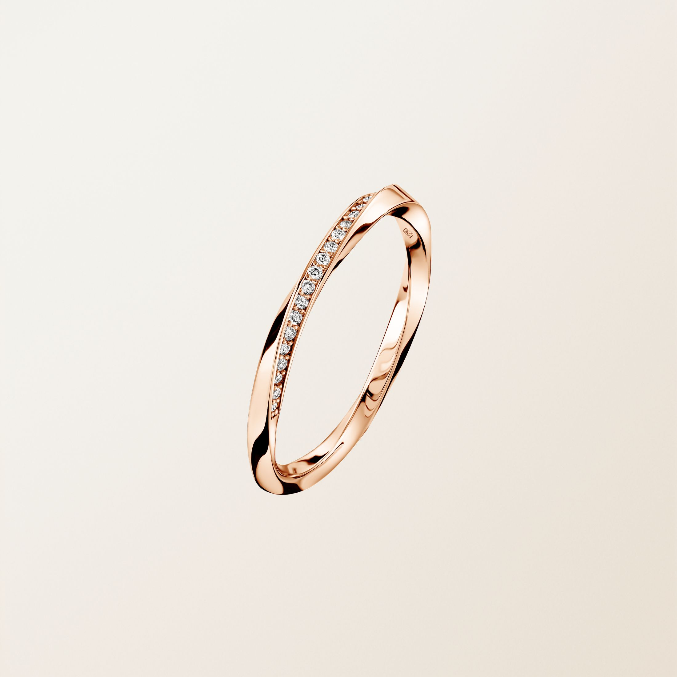 Ring 18K Roségold Diamant Mathurins 2 mm Pavée