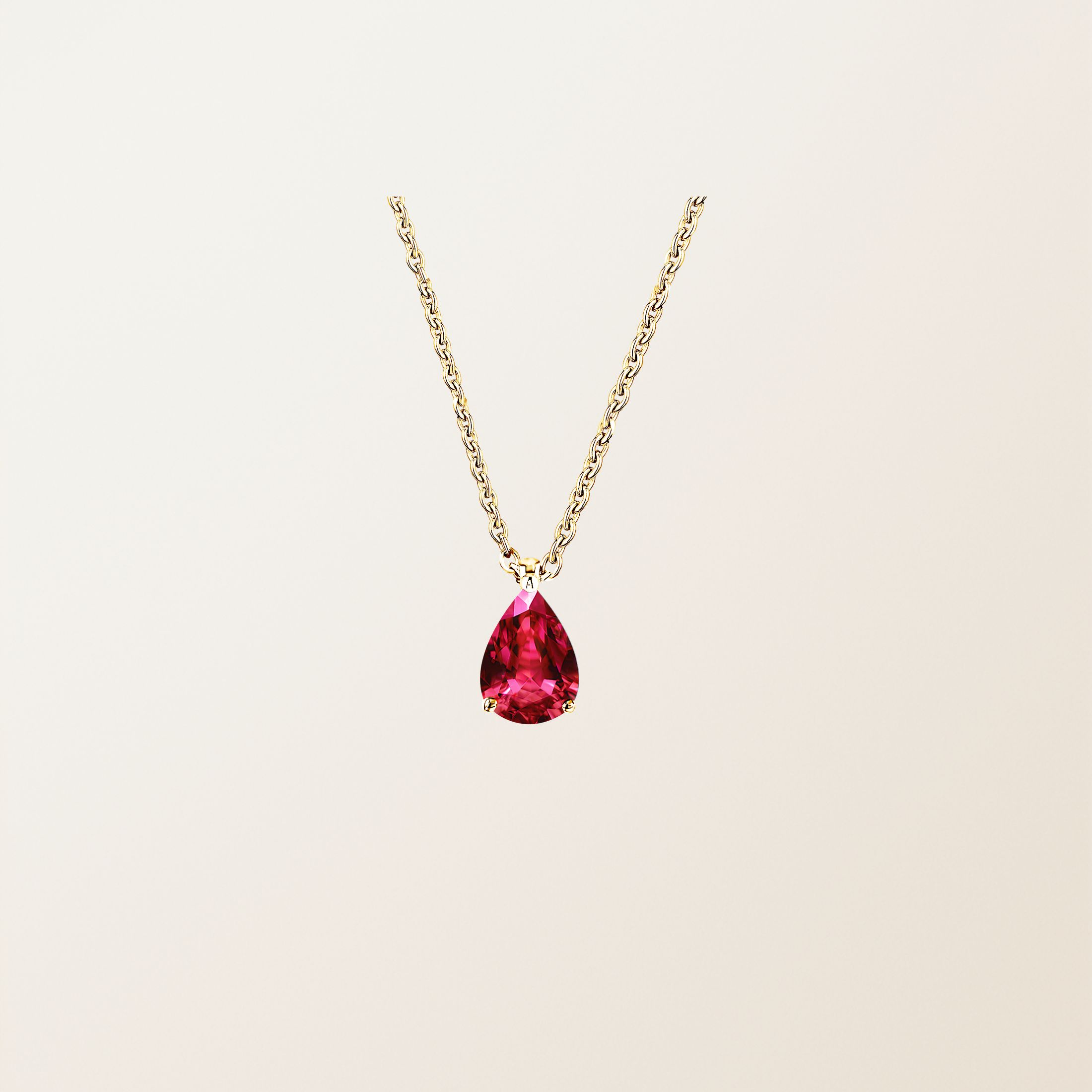 Pendentif Or jaune 18 cts Rubis Lady Poire M