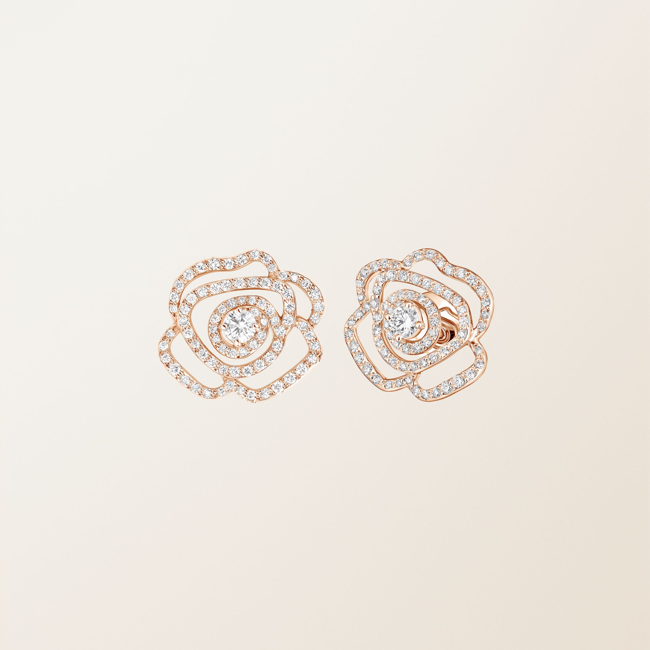 Boucles d'oreilles Or rose 18 cts Diamant PrimaRosa Alta