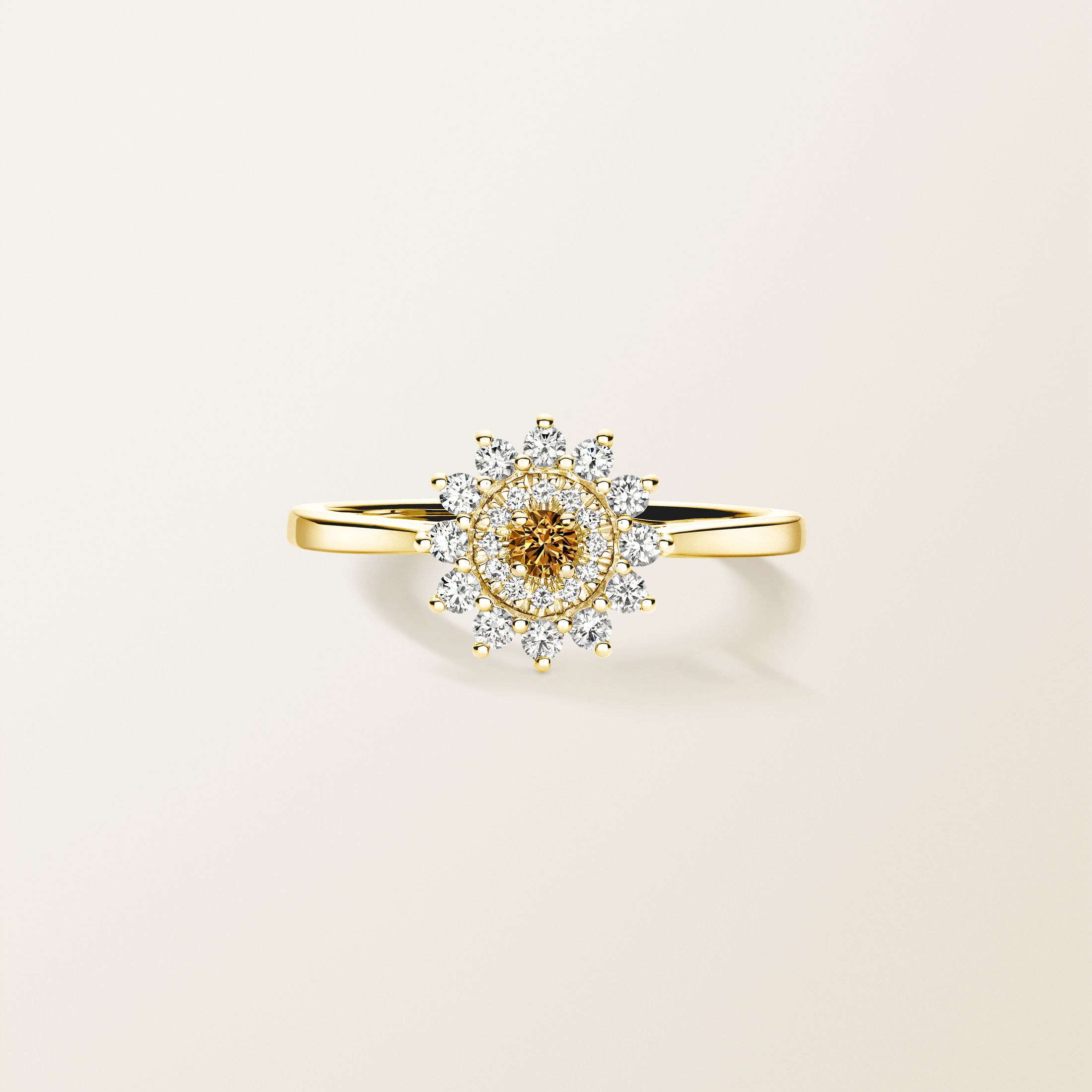 Gelbgold, Cognac-Diamant