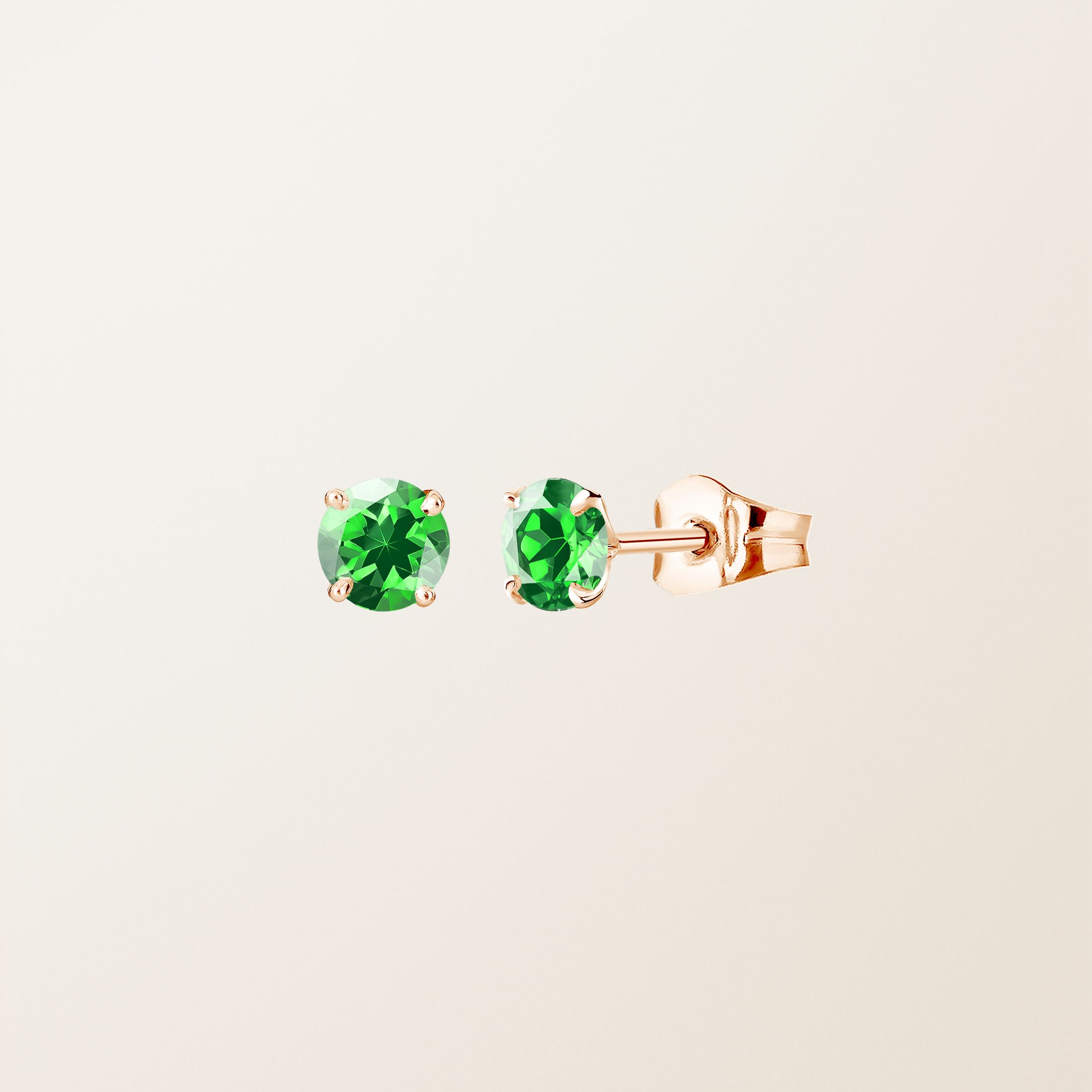 Boucles d'oreilles Or rose 18 cts Tsavorite Lady XL