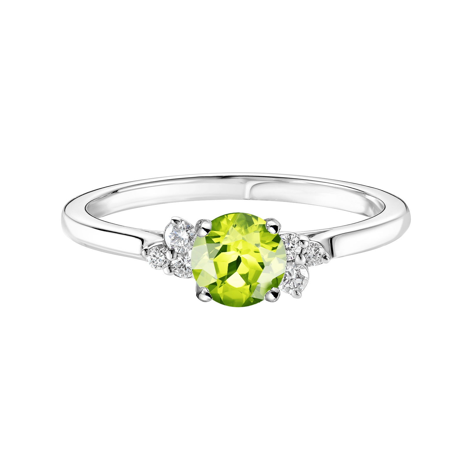 Bague Platine Péridot et diamants Baby EverBloom 5 mm 1