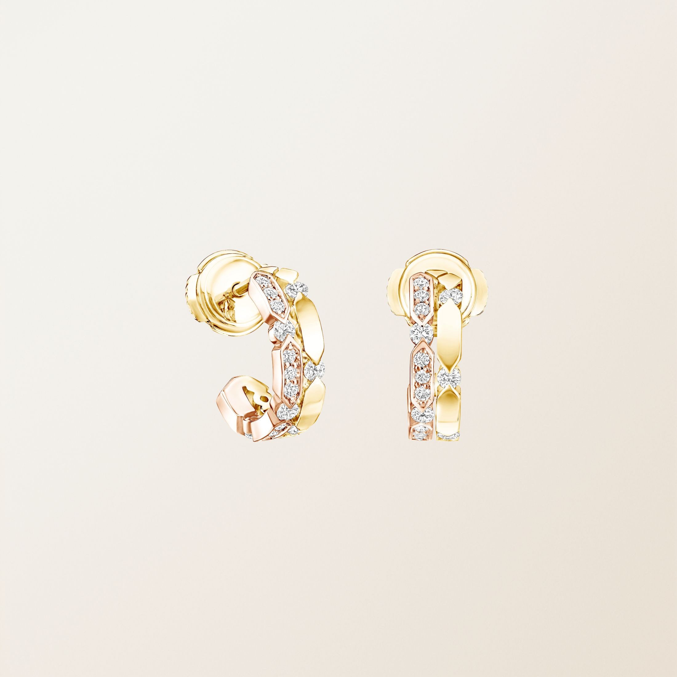 Boucles d'oreilles Or jaune / Or rose 18 cts Diamant MET
