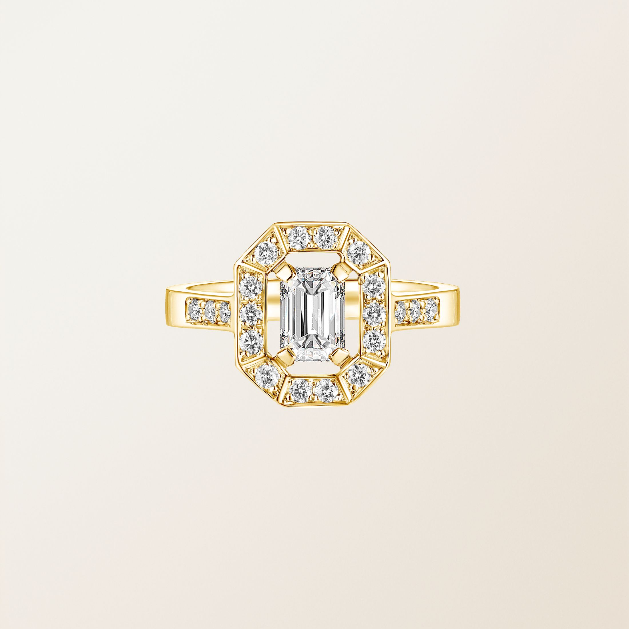 Bague Or jaune 18 cts Diamant Art Déco