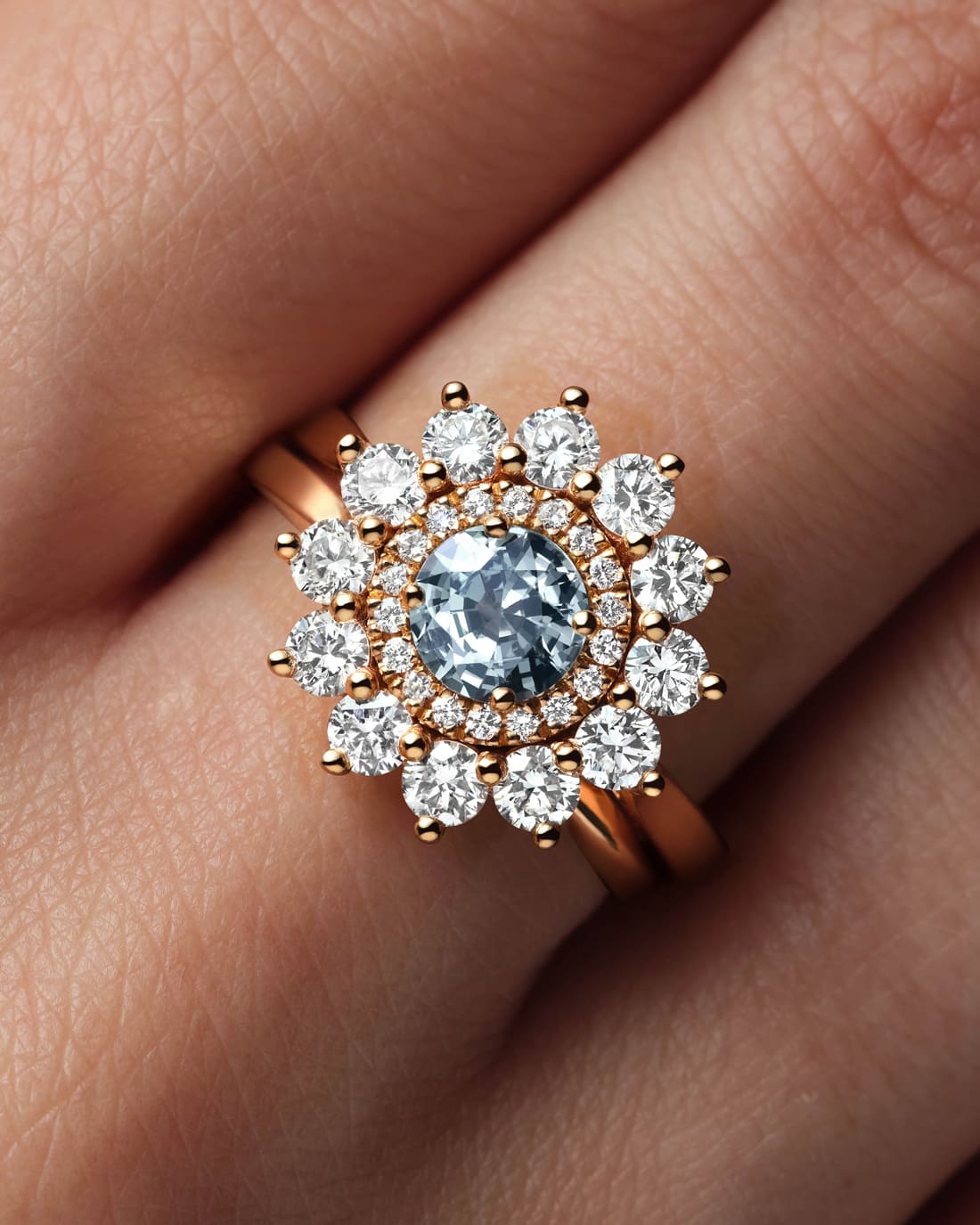 Ring White gold Tsavorite and diamonds Lefkos 6 mm 3