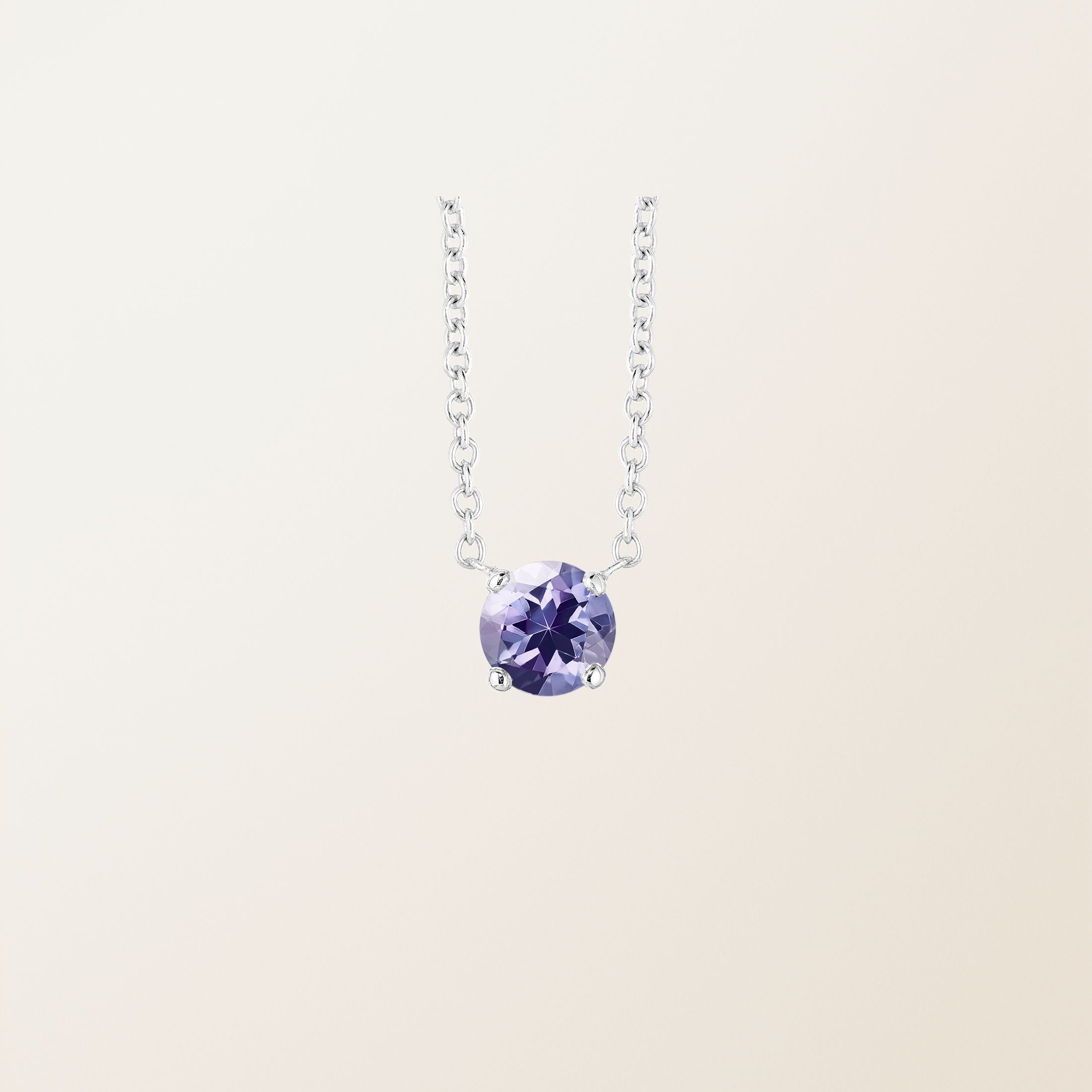 Pendentif Or blanc 18 cts Tanzanite Lady XL