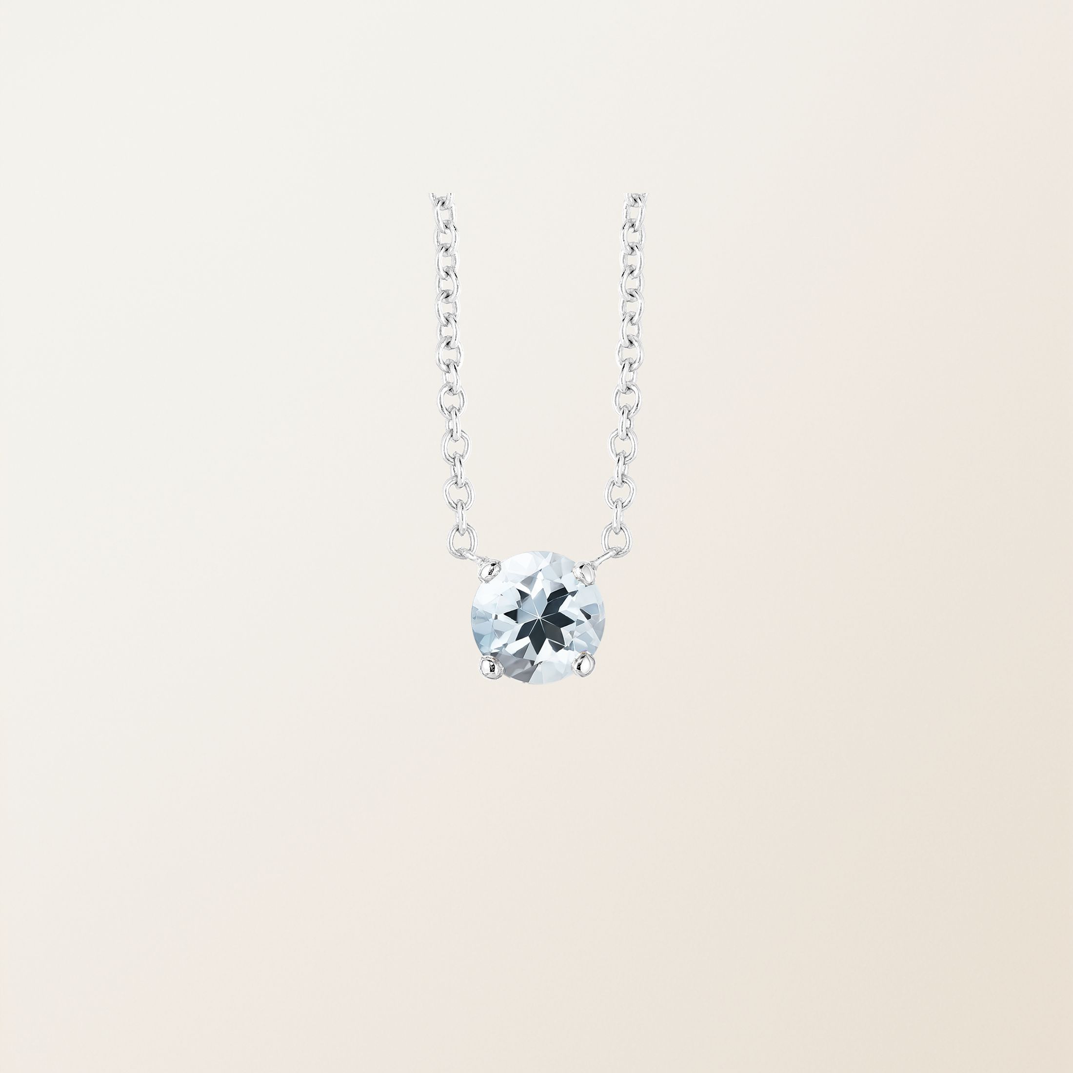 Pendentif Or blanc 18 cts Aigue-marine Lady XL