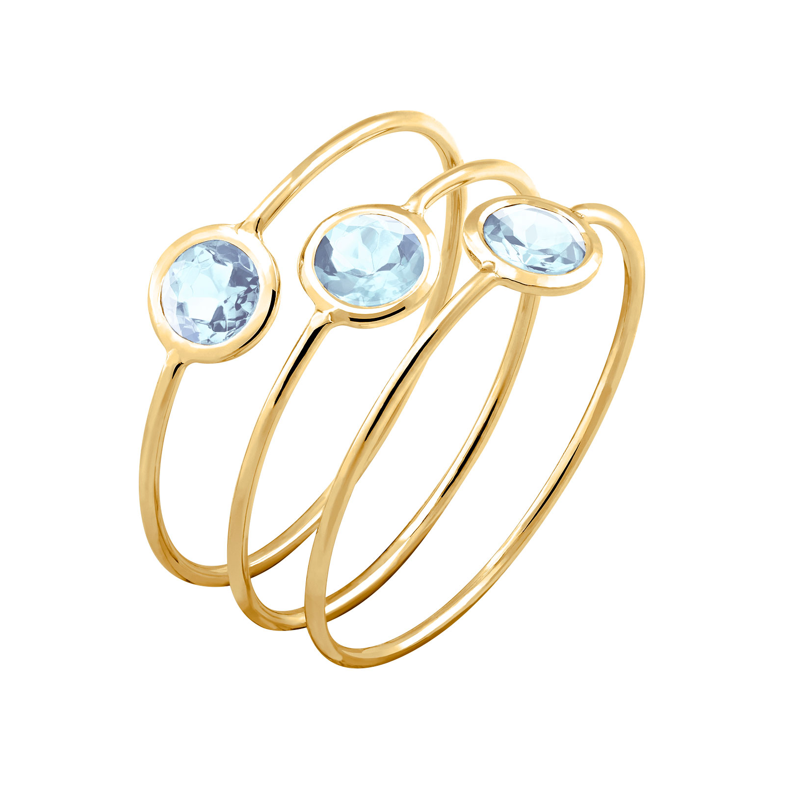 Bague Or jaune Aigue-marine Triorama 1