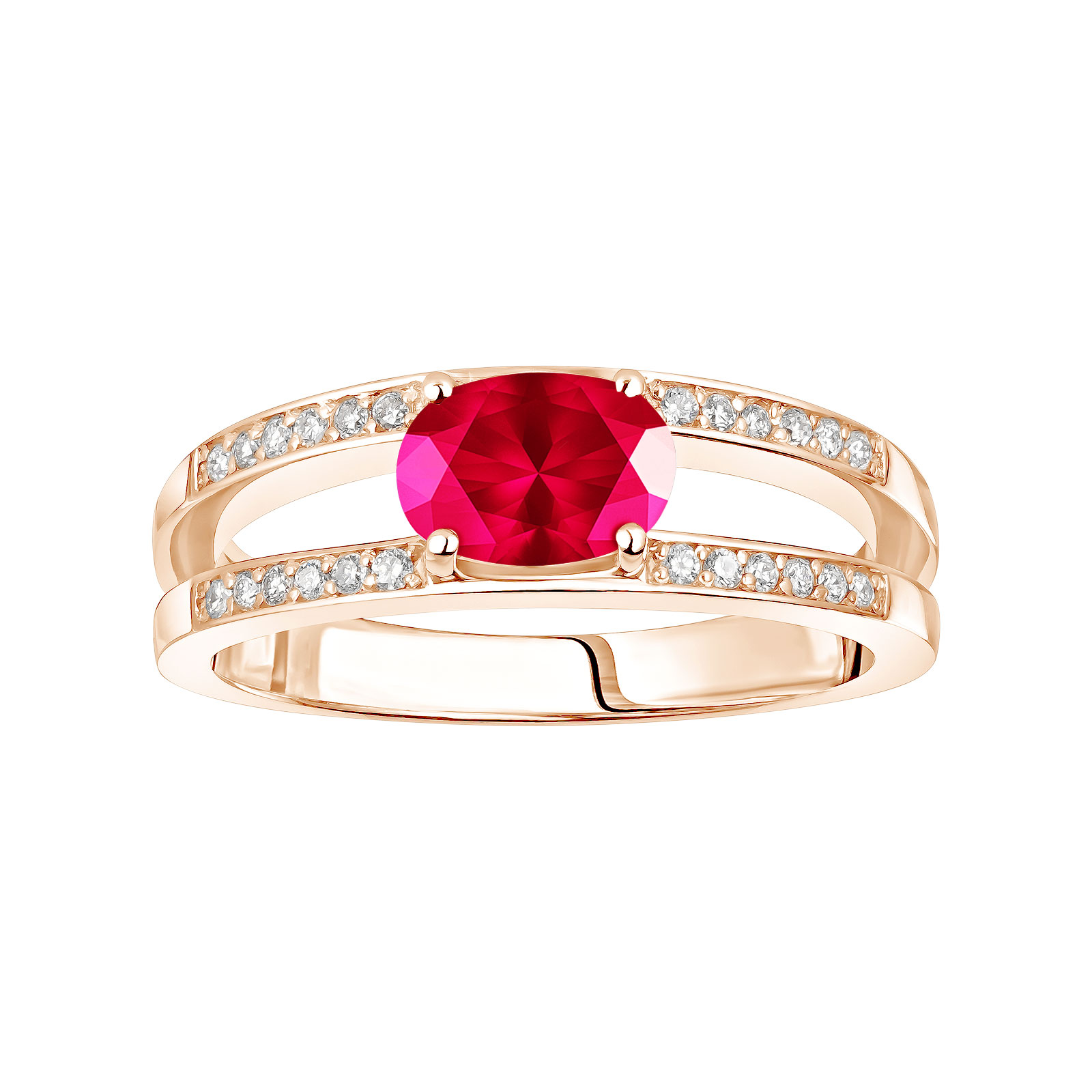 Bague Or rose Rubis et diamants Cassandra 1