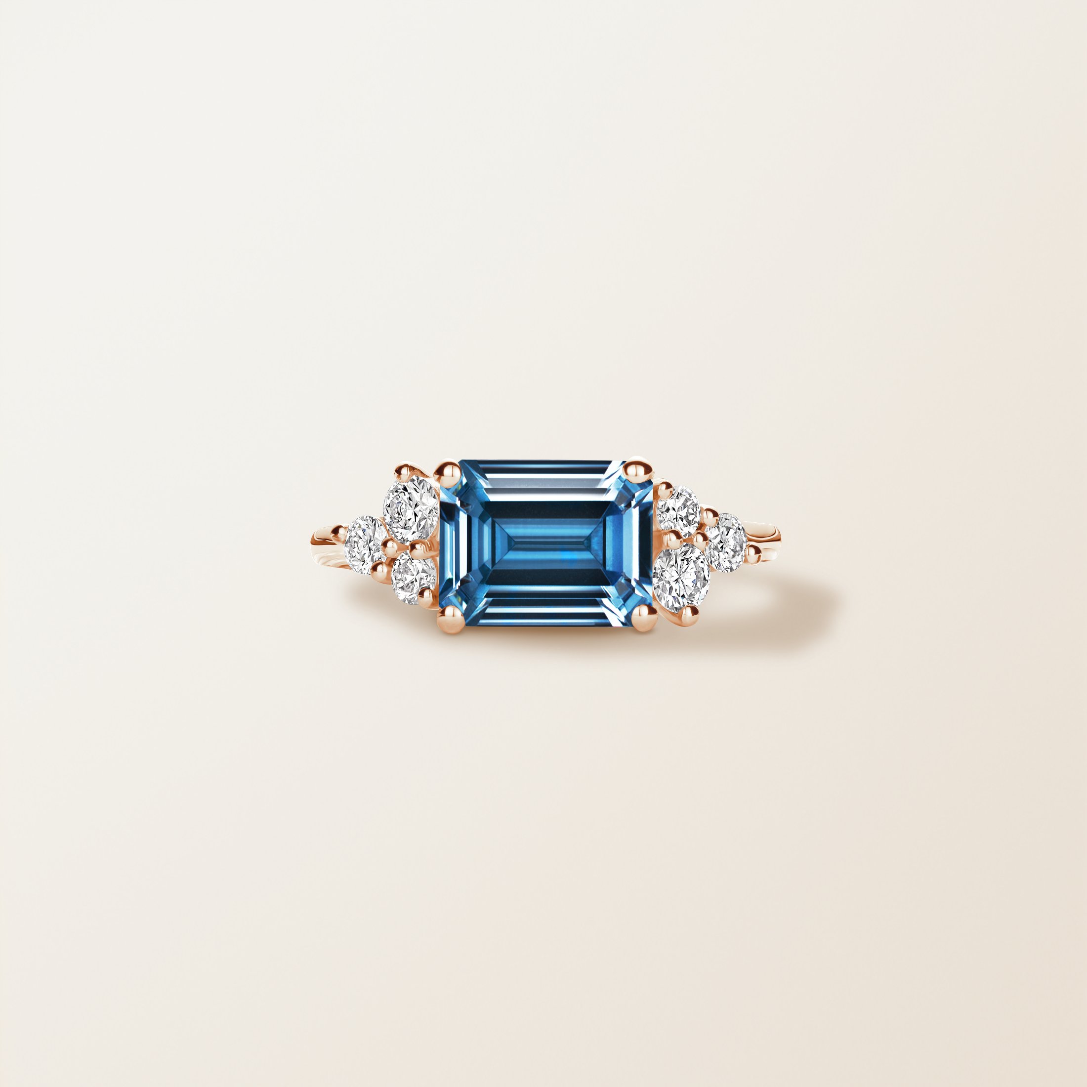 Or rose, Topaze Blue London