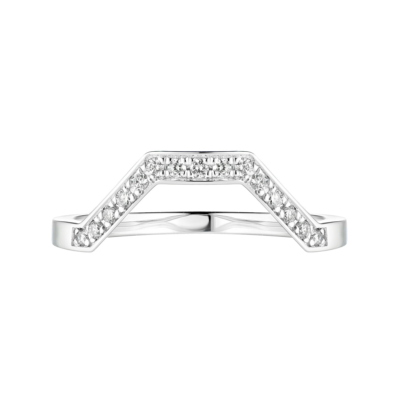 Alliance Or blanc Diamant Art Déco 6 mm 1