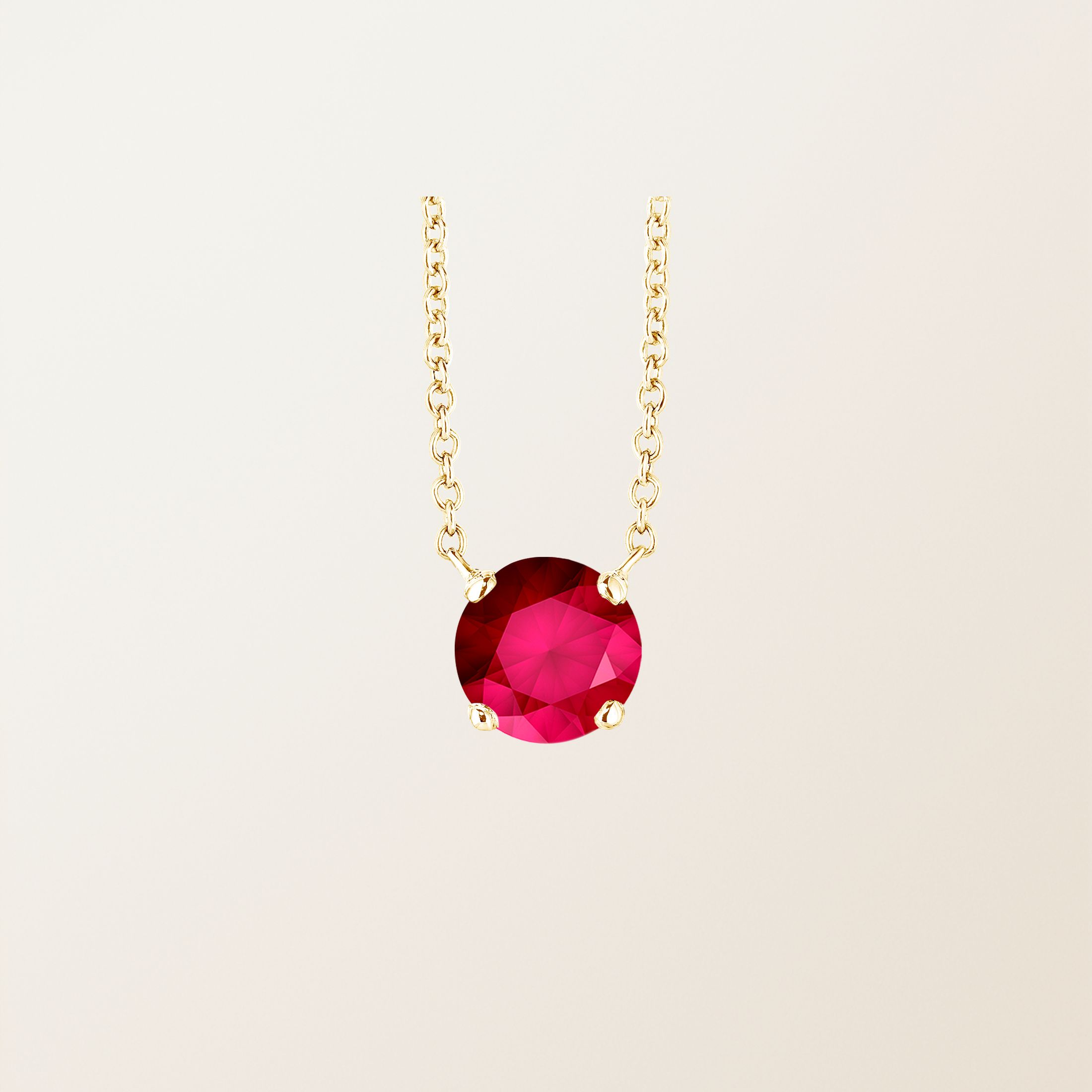 Pendentif Or jaune 18 cts Rubis Lady XXL