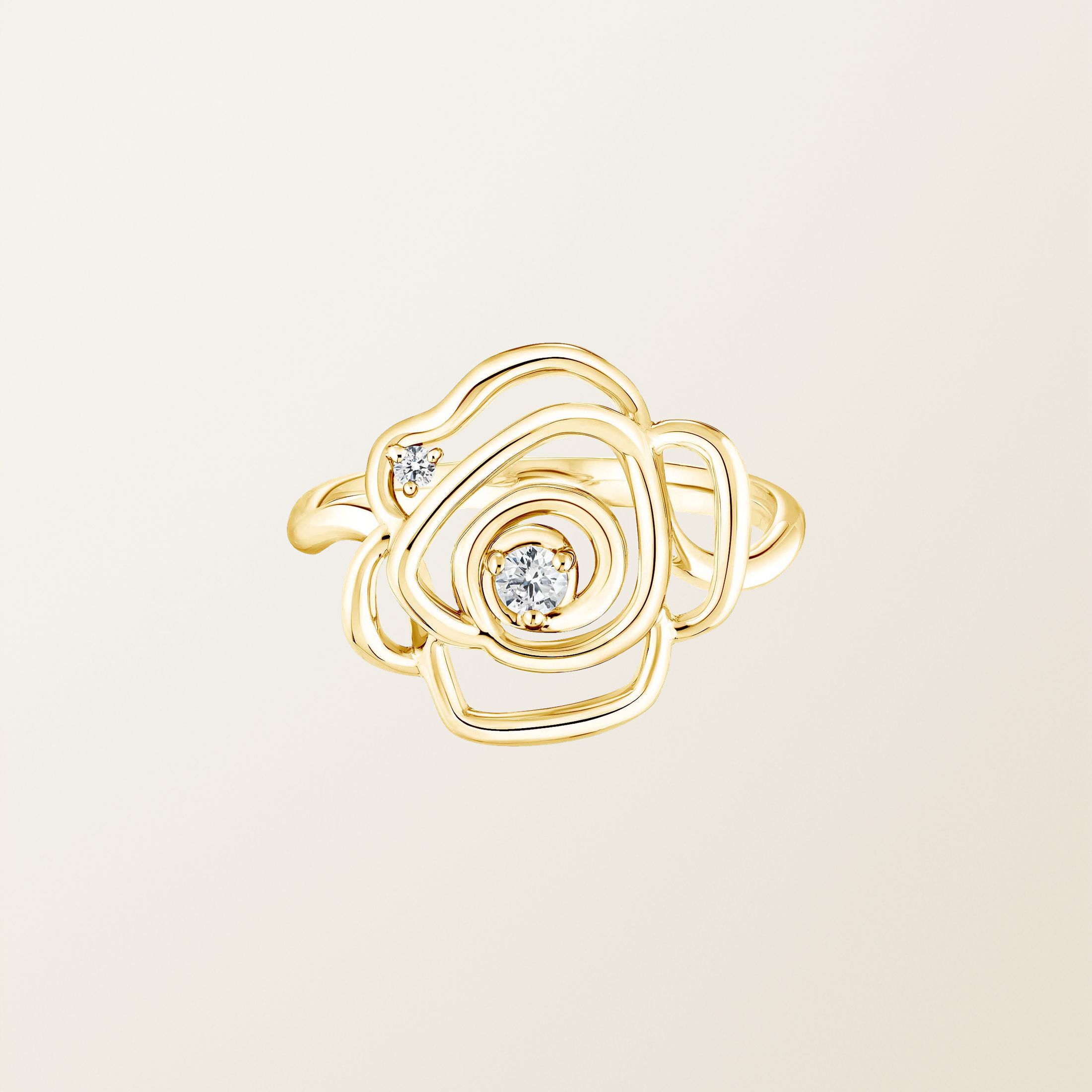 Bague Or jaune 18 cts Diamant PrimaRosa Duo