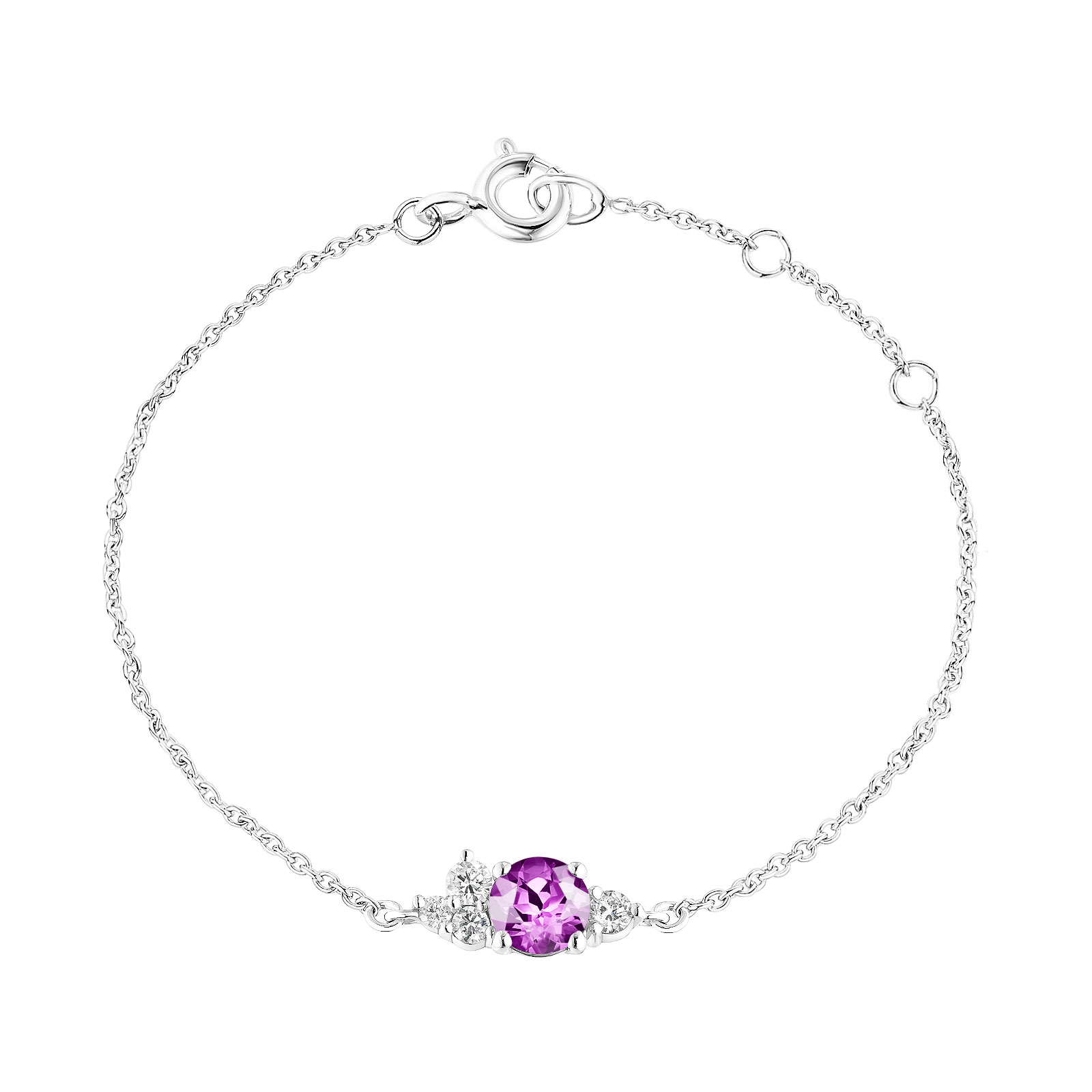 Bracelet Or blanc Améthyste et diamants Baby EverBloom 1