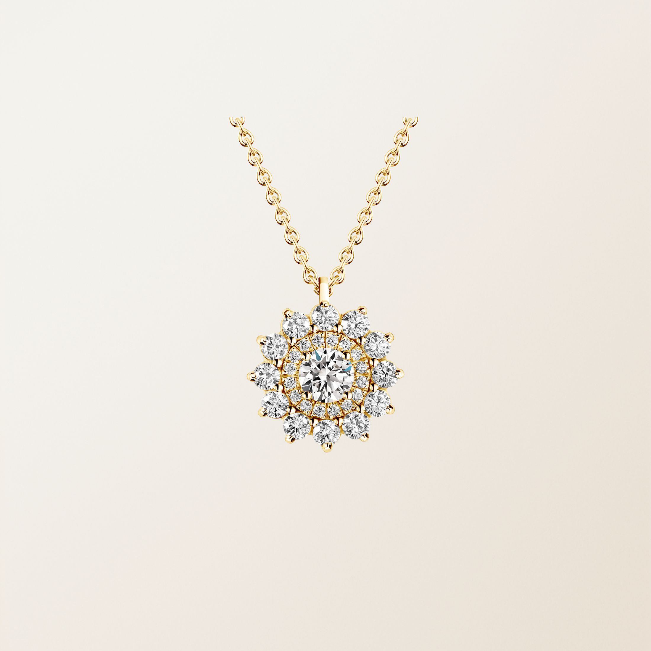 Pendentif Or jaune 18 cts Diamant Lefkos