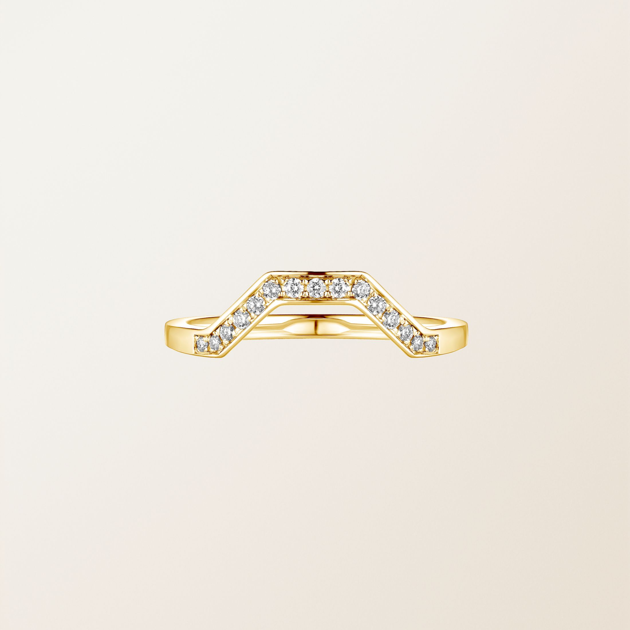 Bague Or jaune 18 cts Diamant Art Déco 4 mm