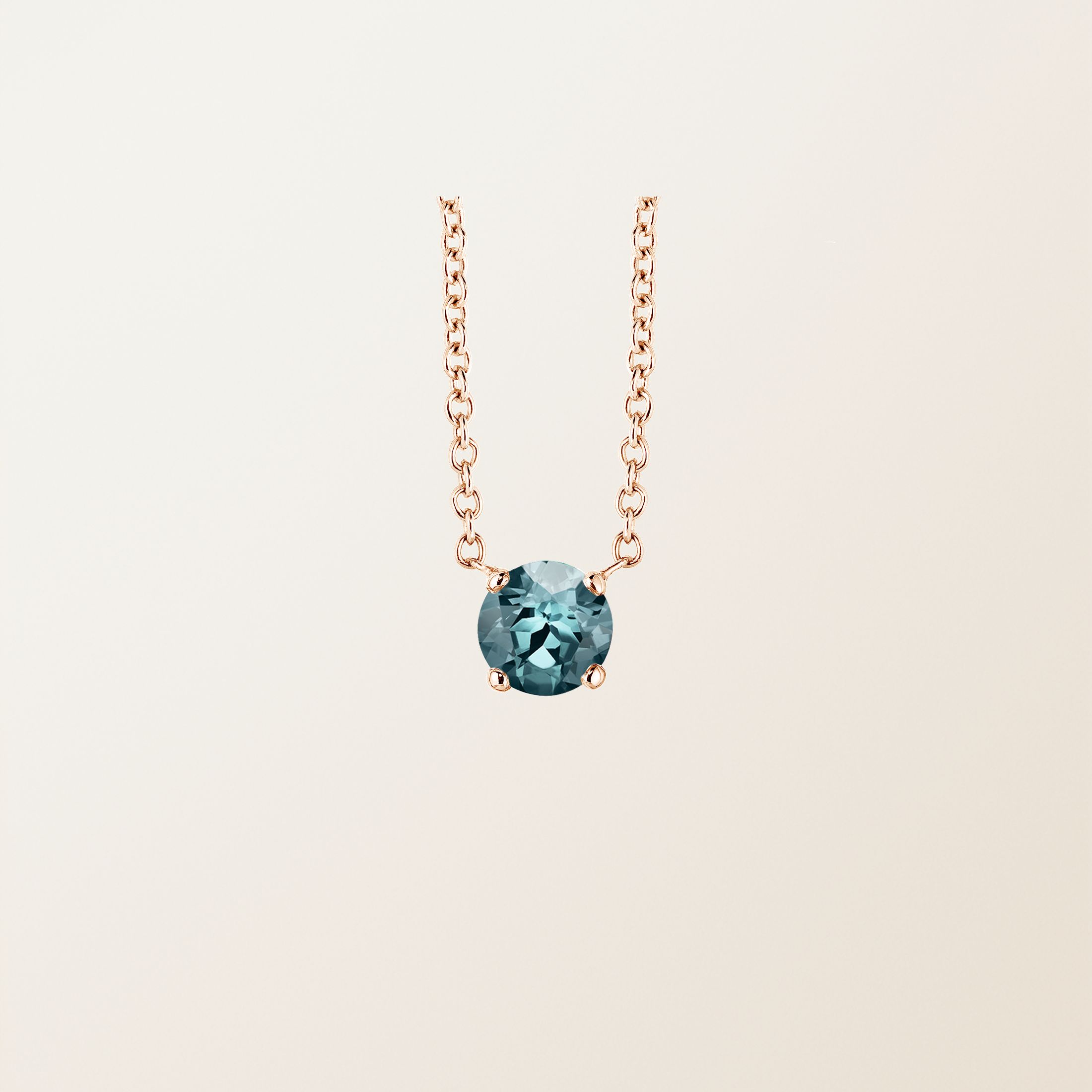 Pendentif Or rose 18 cts Saphir Bleu Gris Lady XL
