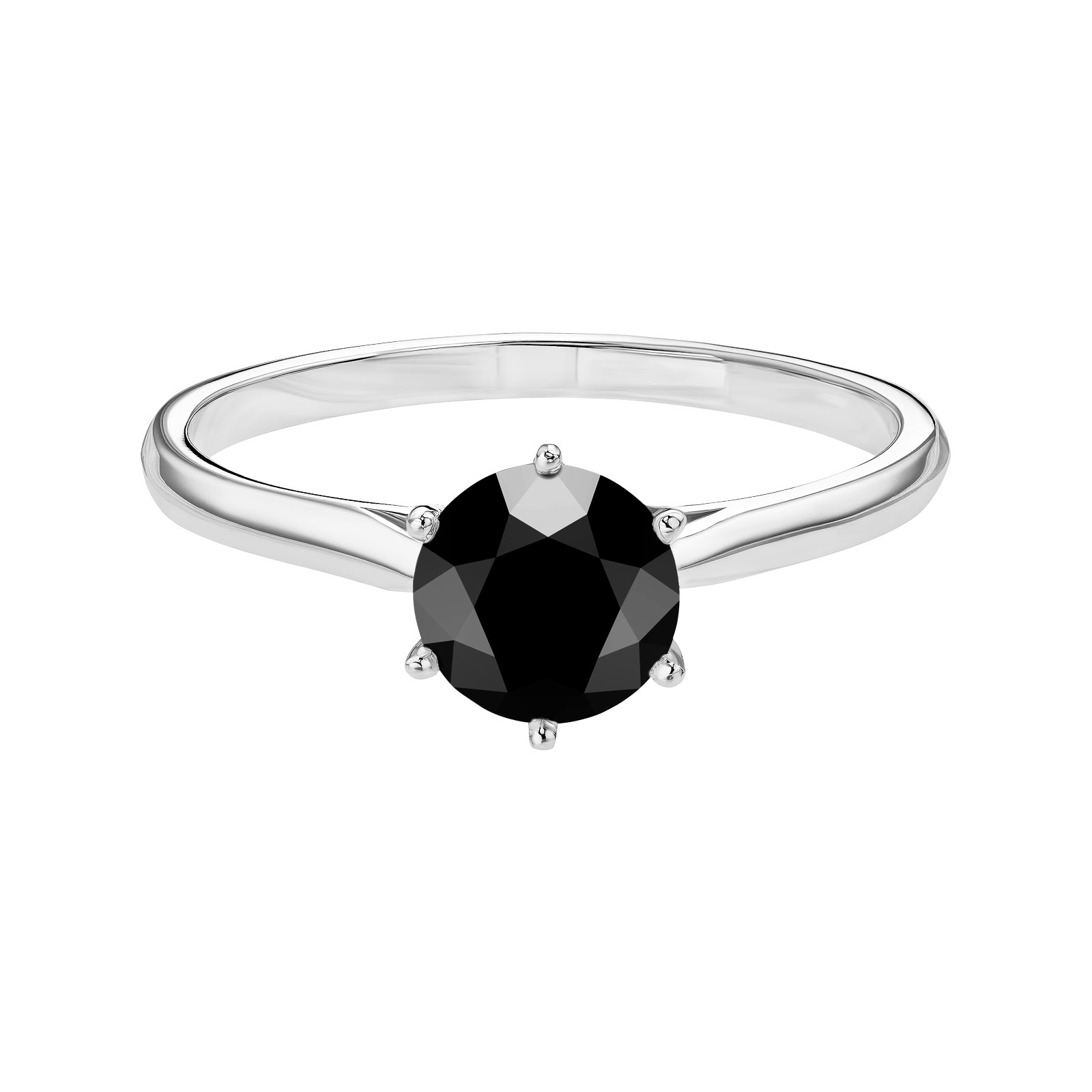 Bague Or blanc Spinelle noir Lady 1