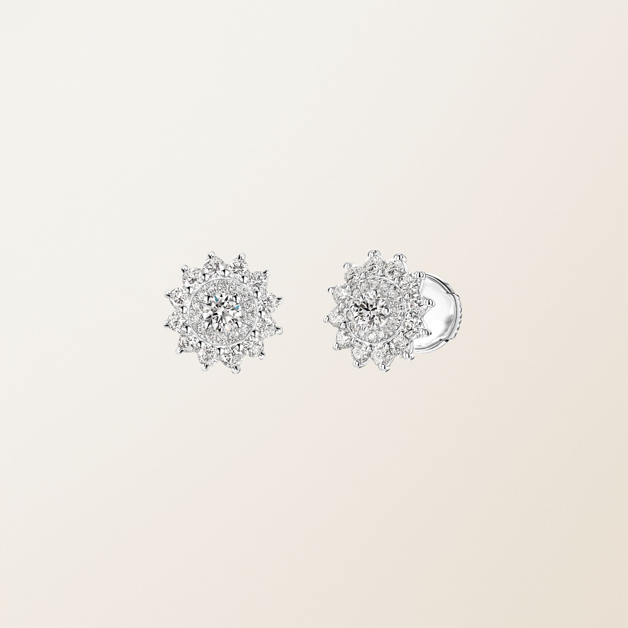 Boucles d'oreilles Or blanc 18 cts Diamant Lefkos