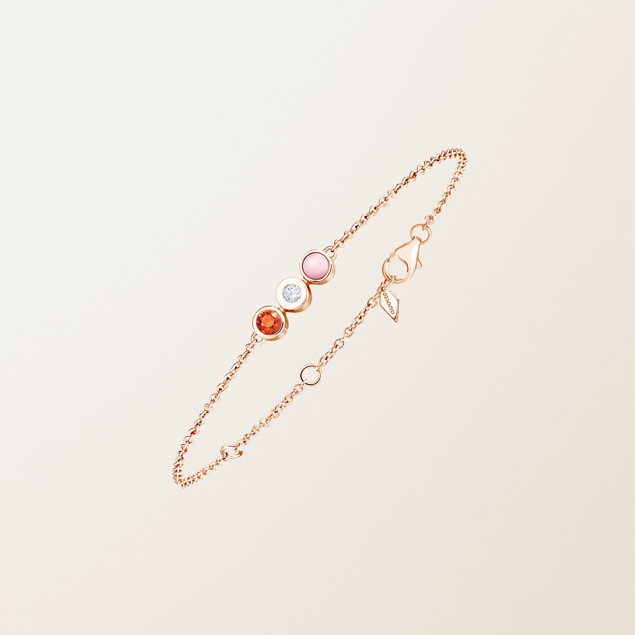 Bracelet Or rose 18 cts Gemmyorama Trio Rose