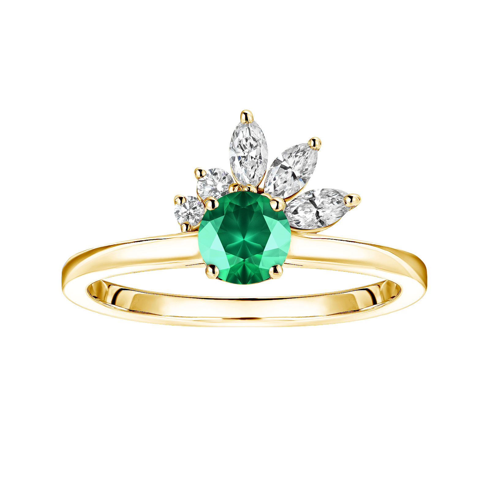 Bague Or jaune Emeraude et diamants Little EverBloom 1