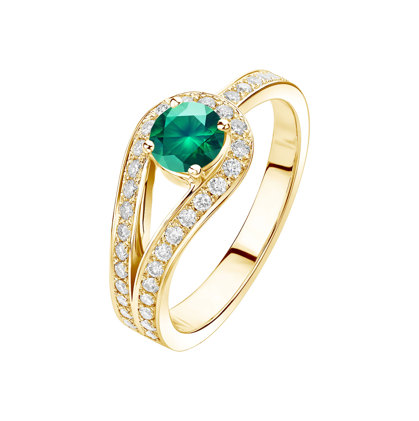 Bague Or jaune Emeraude et diamants Romy 1