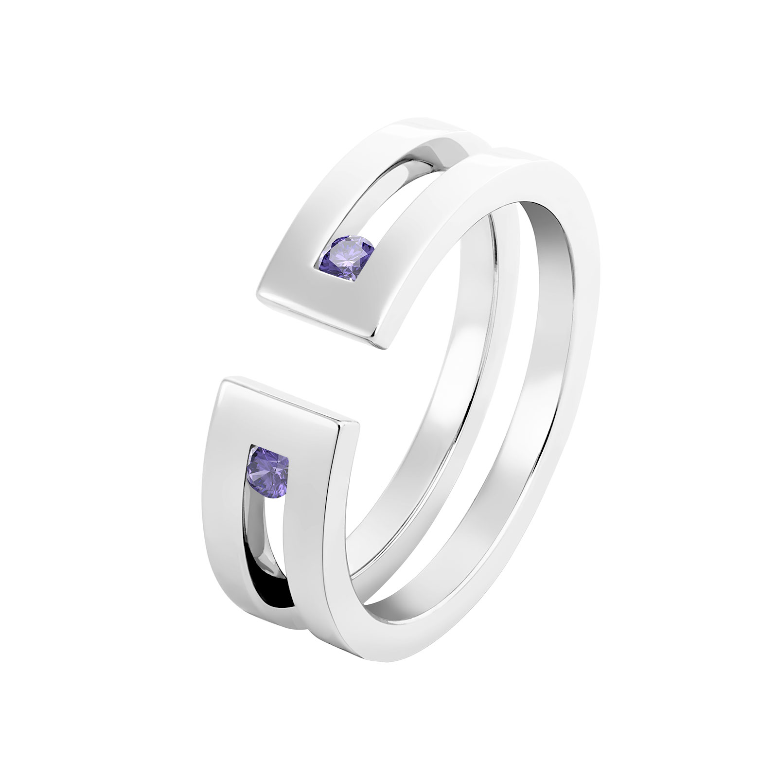 Bague Or blanc Tanzanite Thésée Duo 1