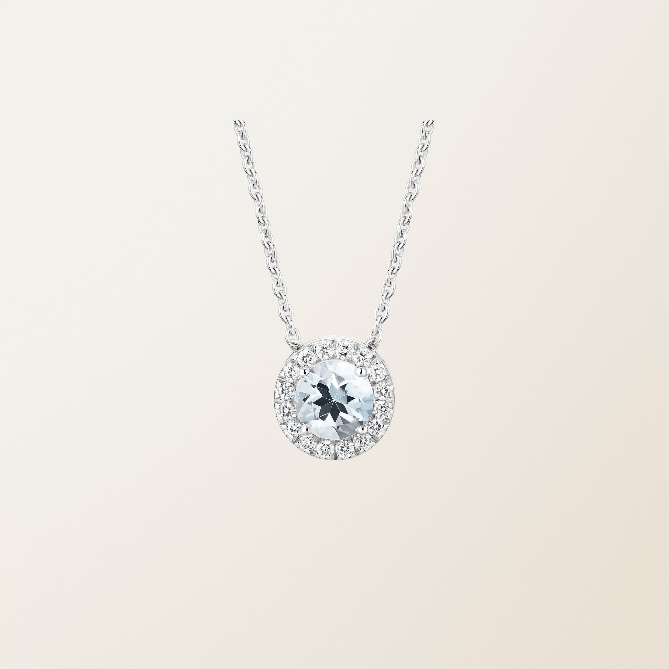 Anhänger 18K Weißgold Aquamarin Rétromantique M