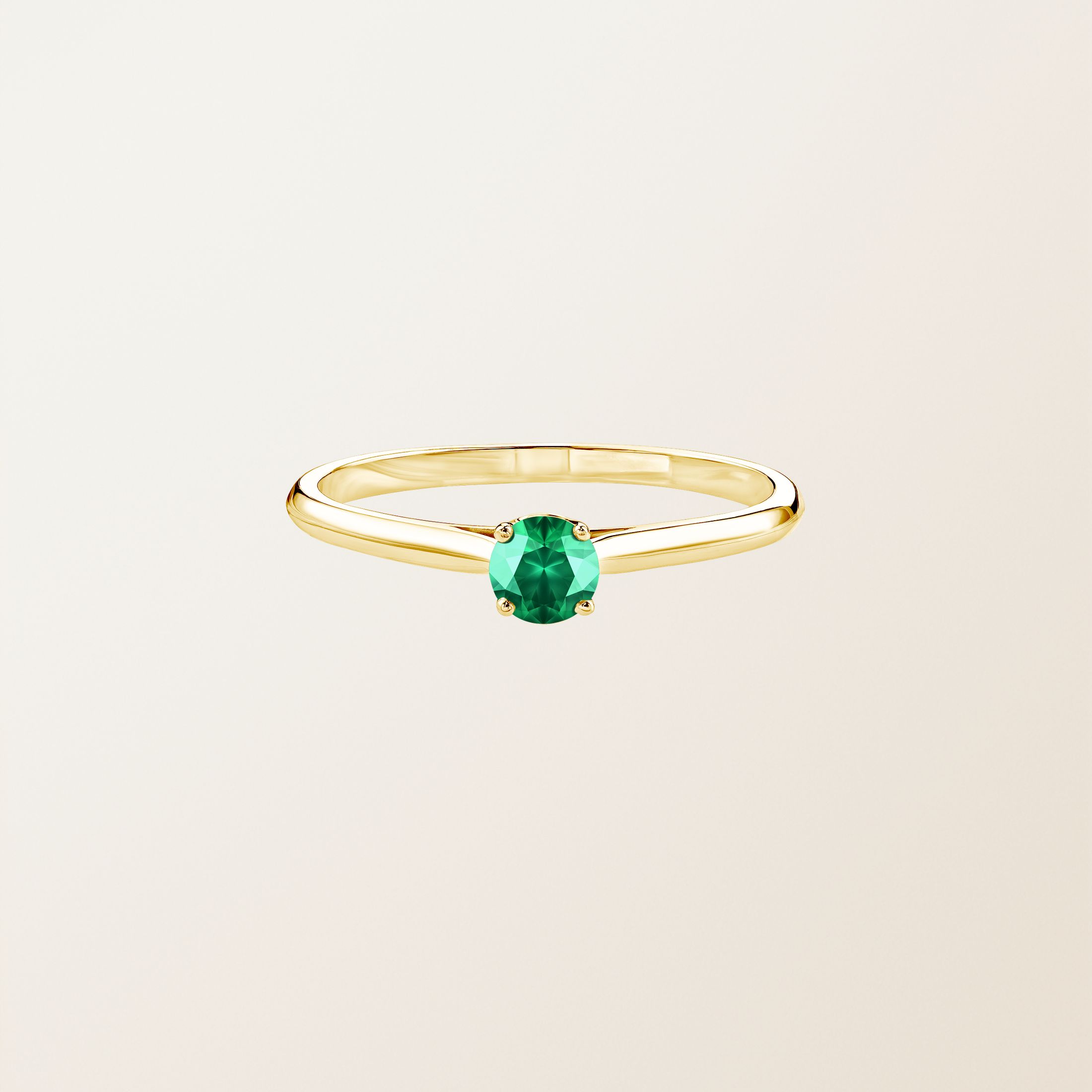 Ring 18K Gelbgold Smaragdgrün Baby Lady