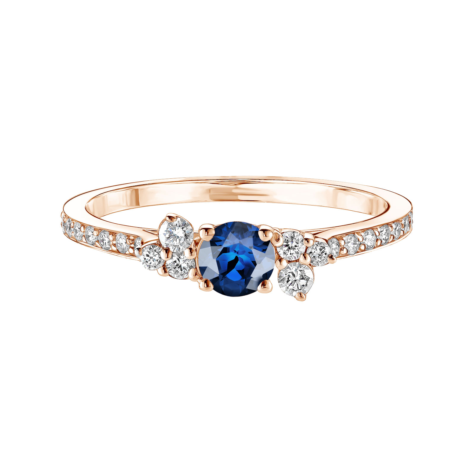 Bague Or rose Saphir et diamants Baby EverBloom Pavée 1