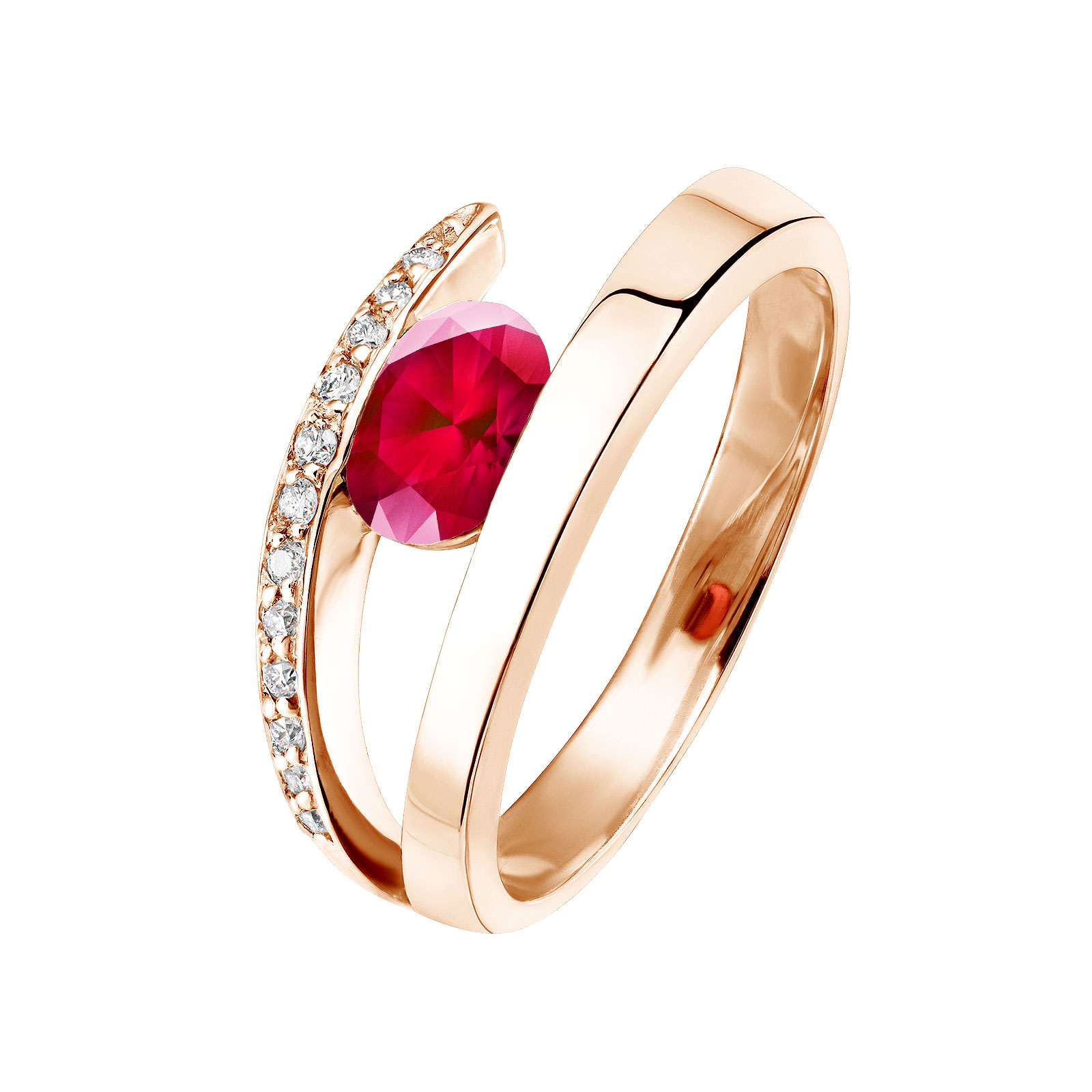 Bague Or rose Rubis et diamants Ananta 1
