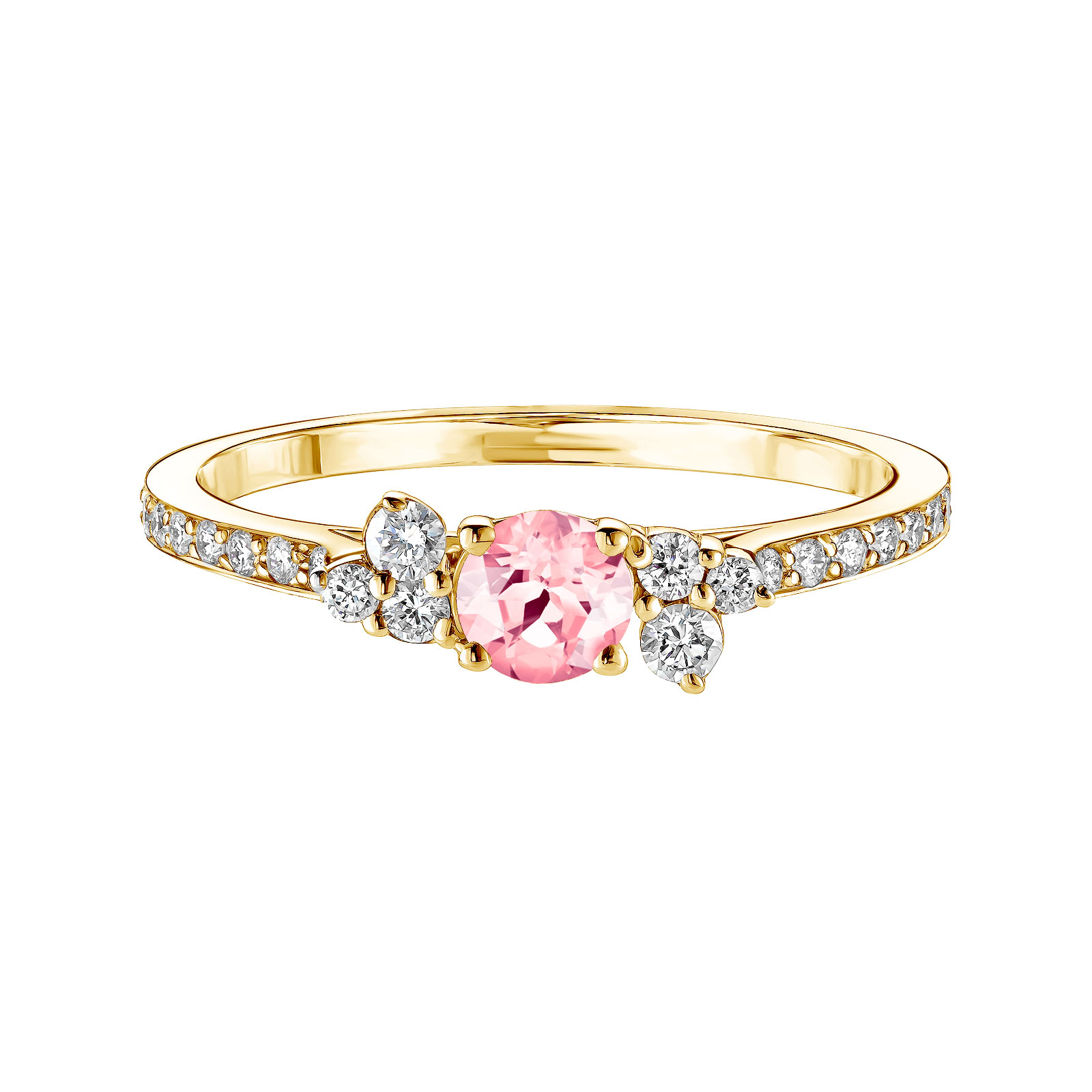 Bague Or jaune Tourmaline et diamants Baby EverBloom Pavée 1