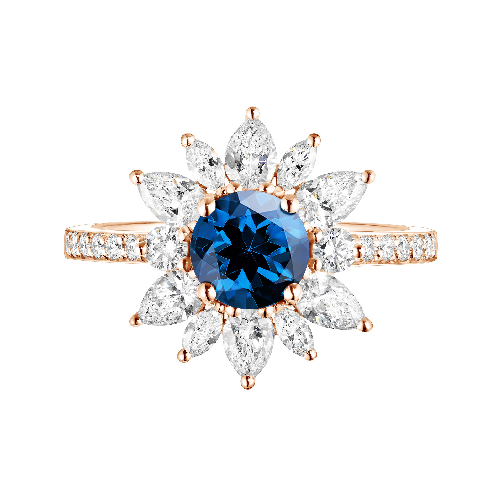 Bague Or rose Saphir et diamants EverBloom Prima 1